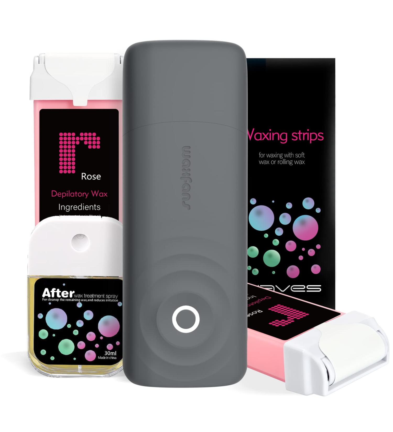 Waxfans Roll on Wax Kit with Smart Wax Warmer -Exact Wax Temperature Control Easy to Use for Beginners Waxing at Home Natural Rose Keep Skin Hydrated and Shiny Great Gift Waxing Kit(Black) D-Black - Buy Online on GoSupps.com