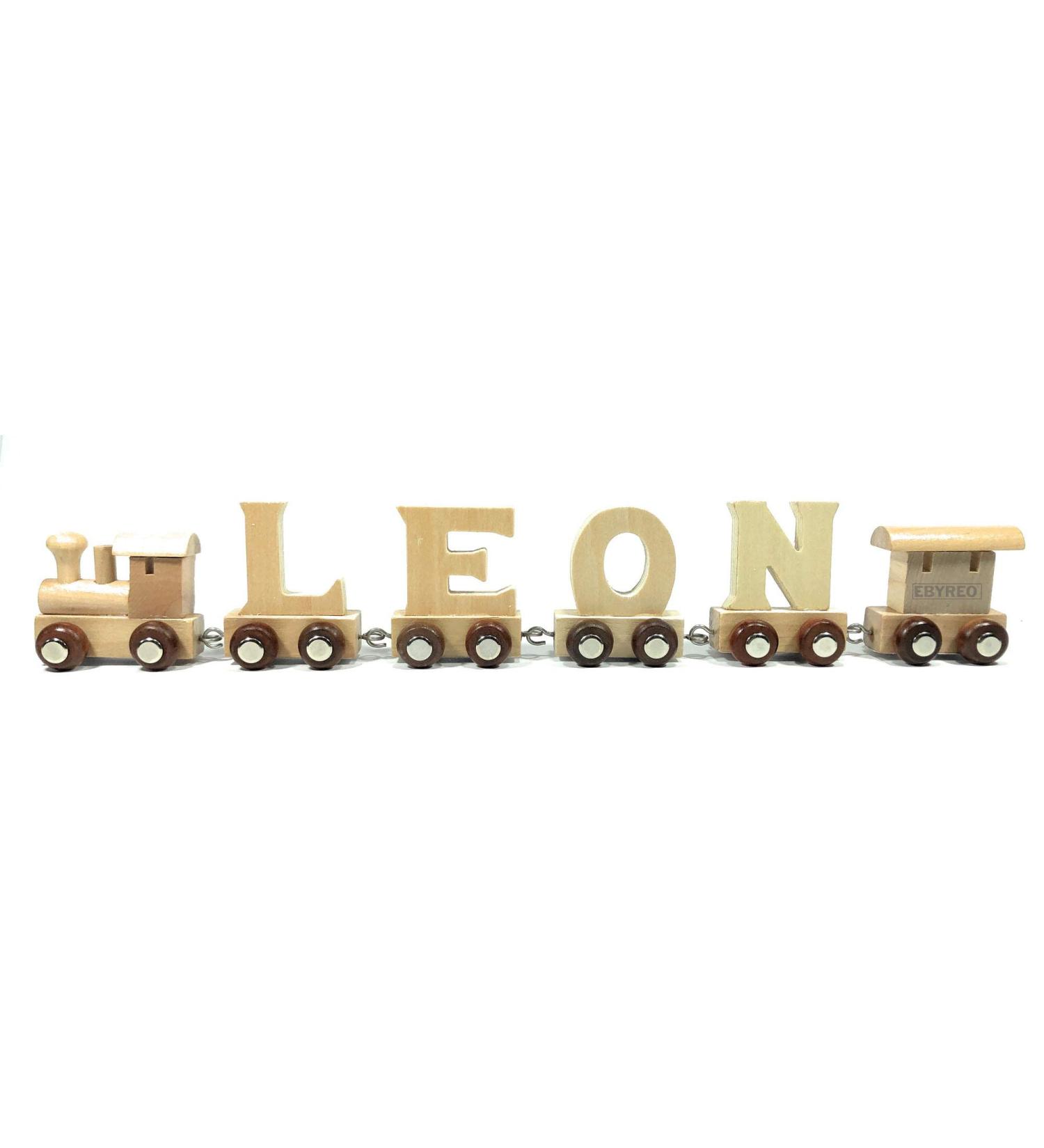 Personalized Lettership: Lok + Leon + Endwaggon | Ebyreo Wood Gifts for Birth Baptism & School Enrollment - Buy Online on GoSupps.com
