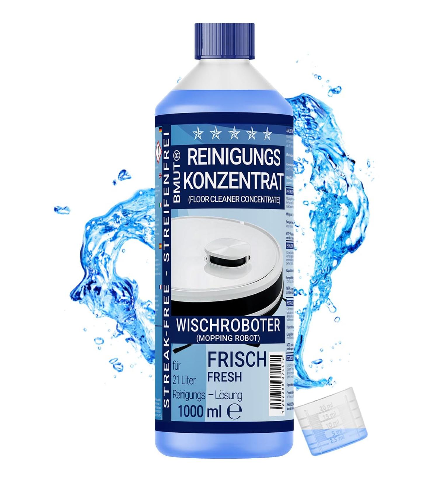 1000ml Wiping Robot Cleaning Agent Concentrate | Strip-Free & Foam Arm | Extra Fresh Fragrance | Soil Cleaner + Dosing Cup - 1 Pack - Buy Online on GoSupps.com