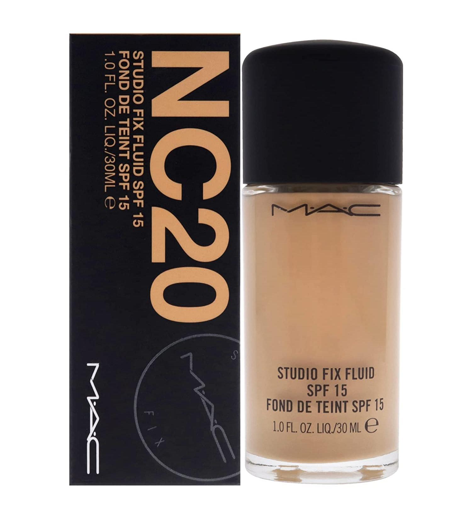 MAC Studio Fix Fluid SPF 15 NC20 Clear - Acne & Blemish Fighting Foundation - Buy Online on GoSupps.com