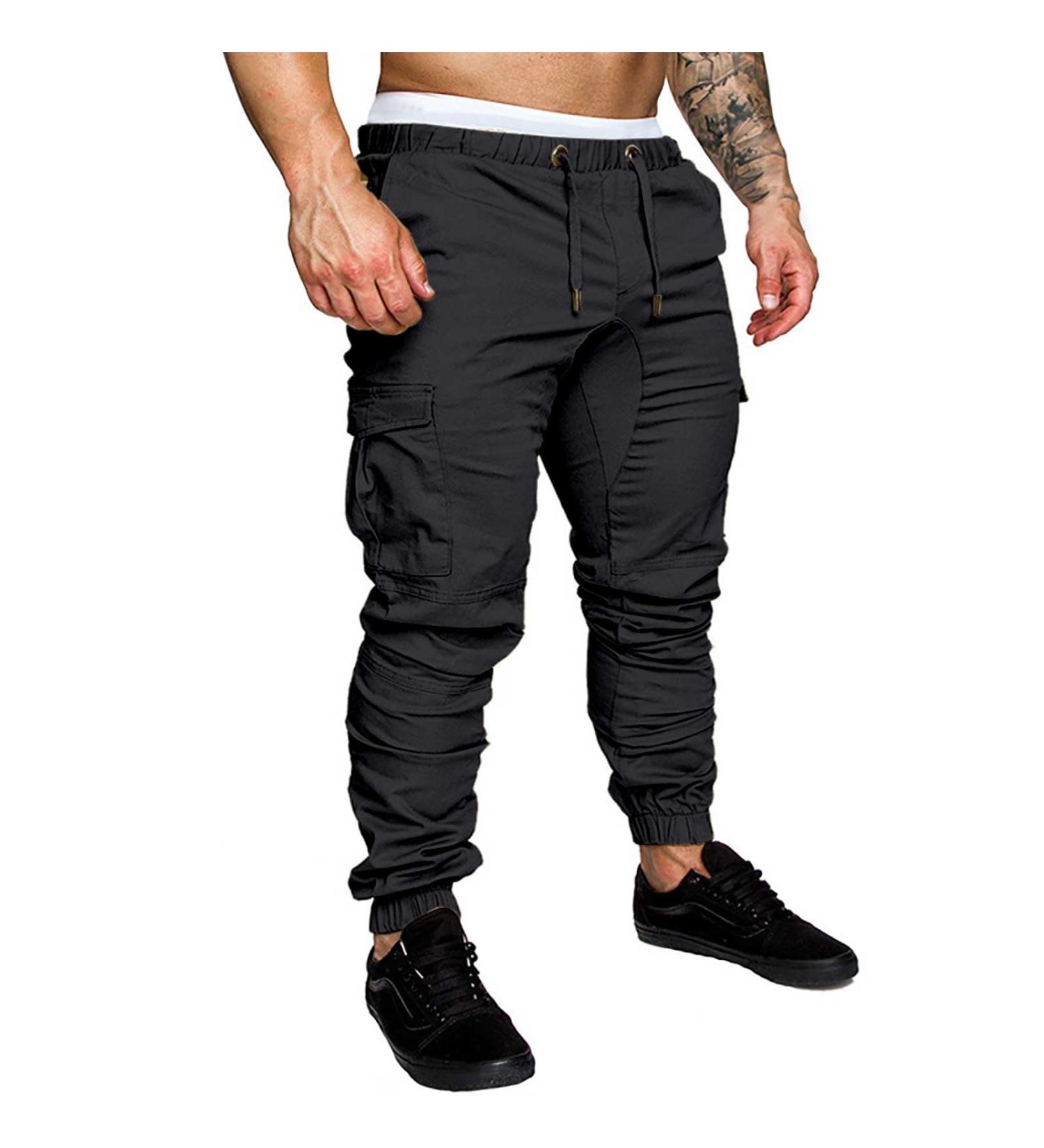 2023 Men's Streetwear Pants - Loose Casual Overalls & Hipster Sport Corset Long Pants in Black - Buy Online on GoSupps.com