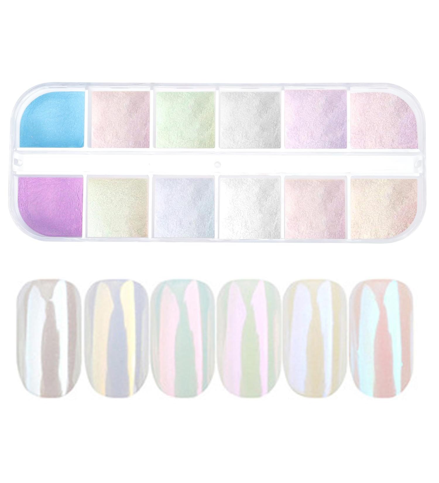 Smilcloud 12 Colors Chrome Nail Powder for DIY Nail Art - Aurora Effect Chrome Powders - Buy Online on GoSupps.com