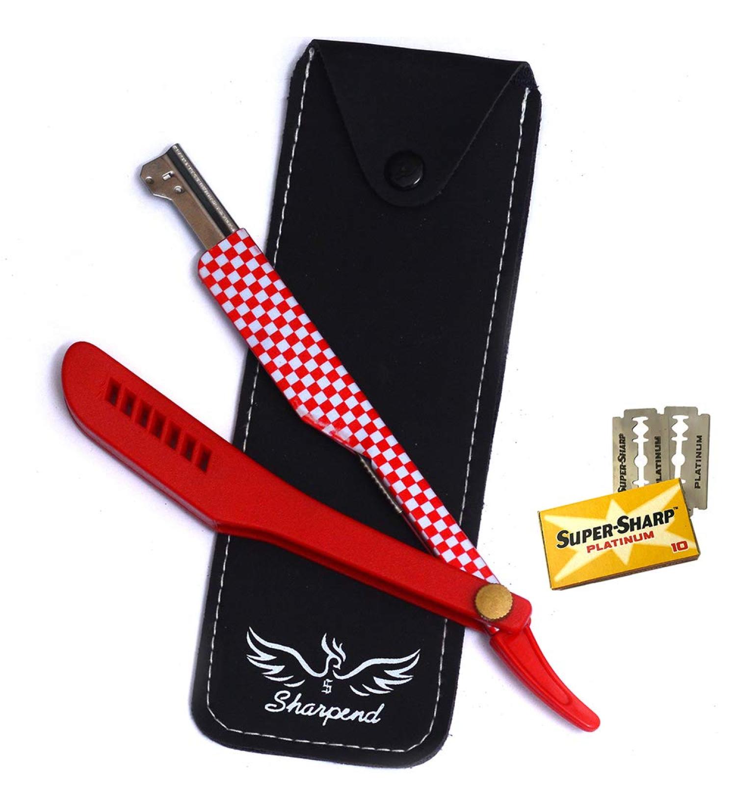 Sharpend Professional Barber Straight Edge Razor | Single Edge Barber Knife with 10 Disposable Stainless Steel Blades - Ideal for Men - Buy Online on GoSupps.com
