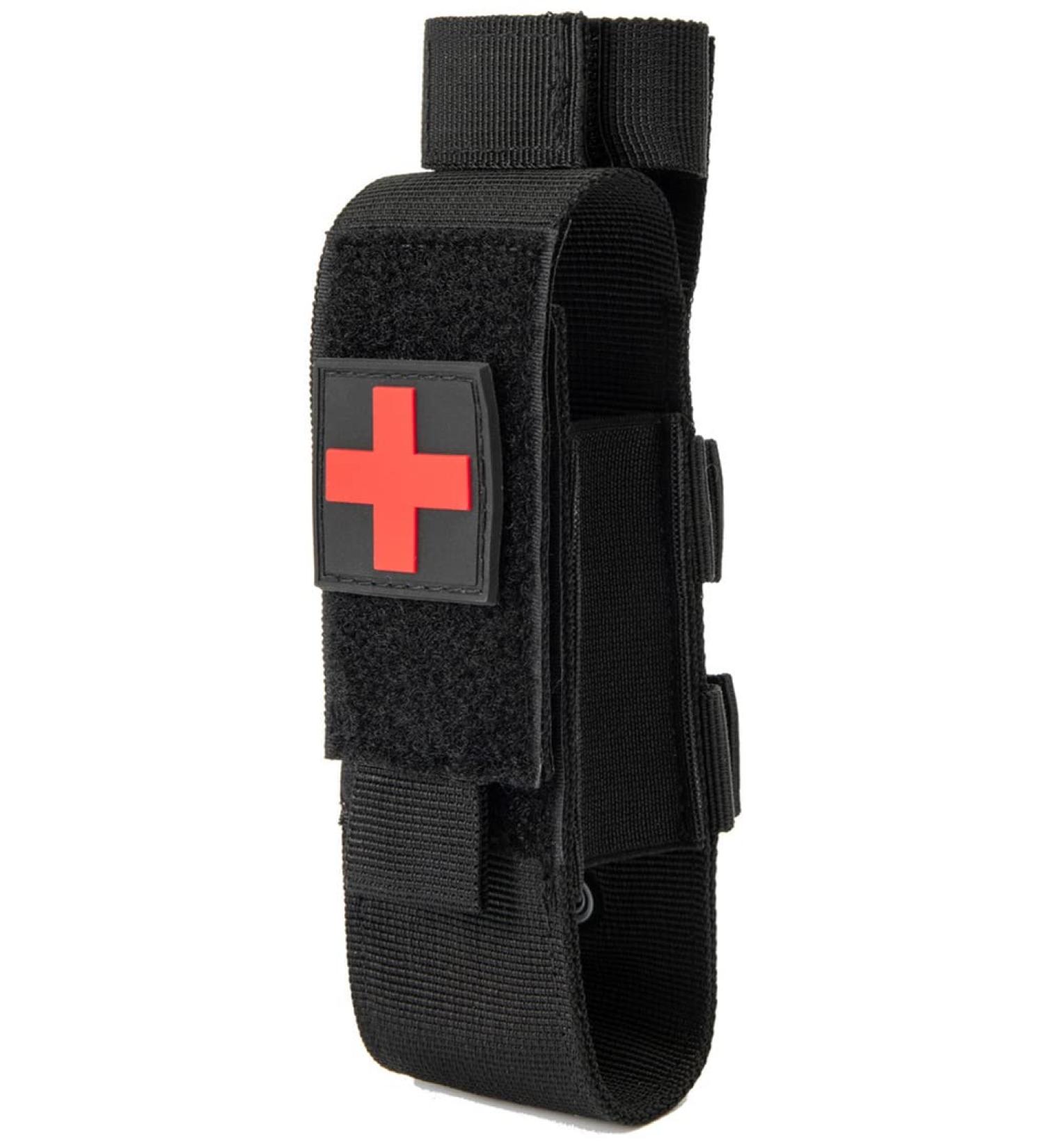 Yoncono Tactical Molle Tourniquet Holder | Portable Military First Aid Case & Trauma Scissor Pocket - #1 Black - Buy Online on GoSupps.com