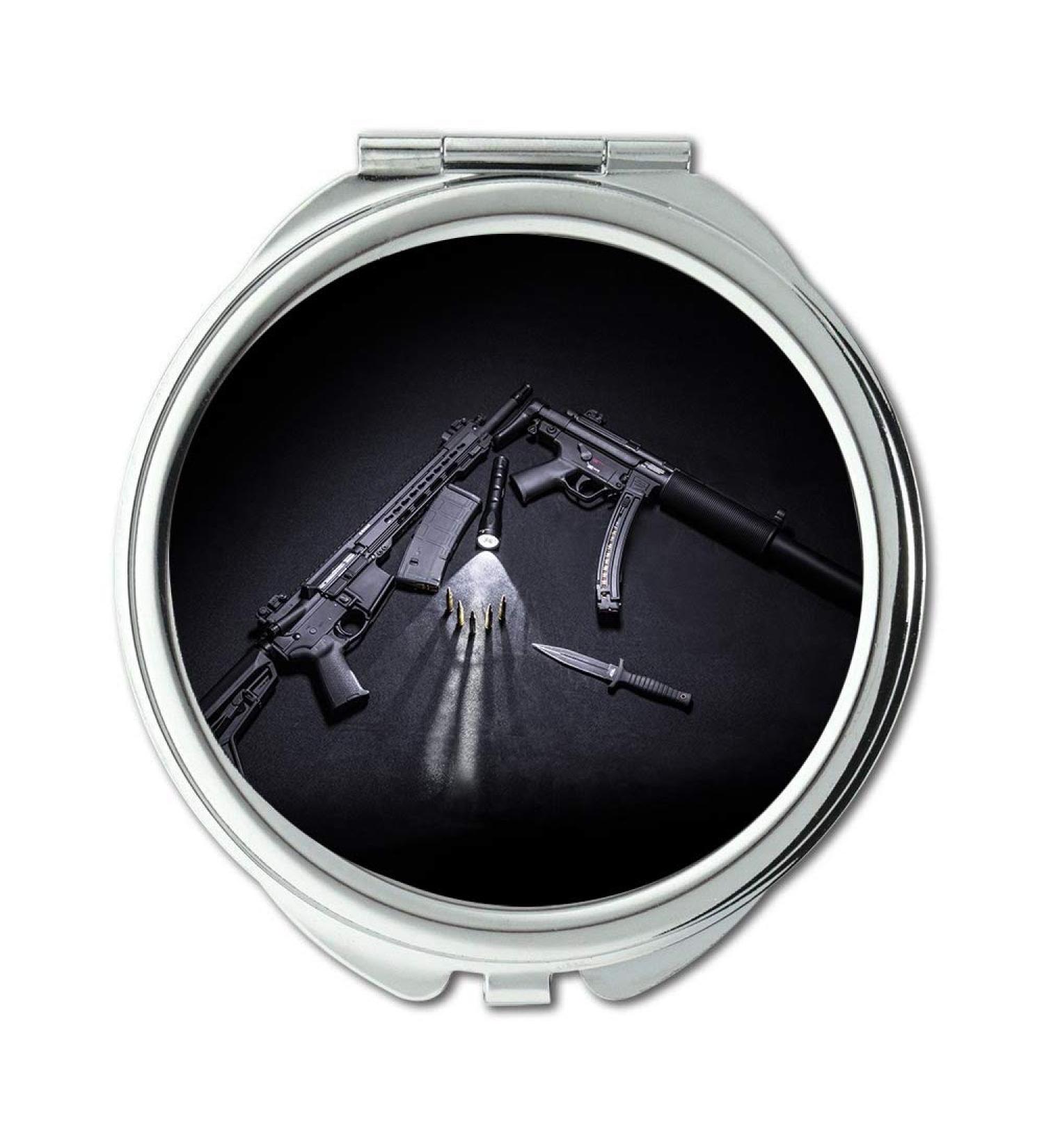 Mirror Travel Mirror gun america Round Mirror ammunition assault rifles black pocket mirror portable mirror - Buy Online on GoSupps.com