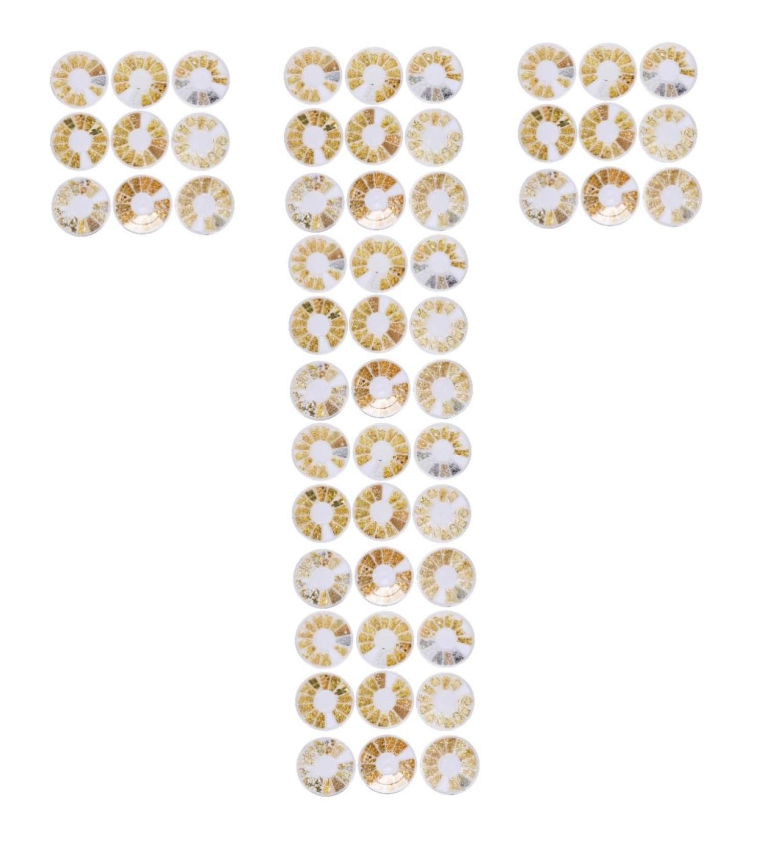 minkissy 54 Boxes Nail Art Accessories Gold Glitter Metal Nail Art Nail Stickers Punk Stickers False Nail Manicure Charm Nail Charm Decals Nail Jewelry Disc Plastic White Rivet - Buy Online on GoSupps.com