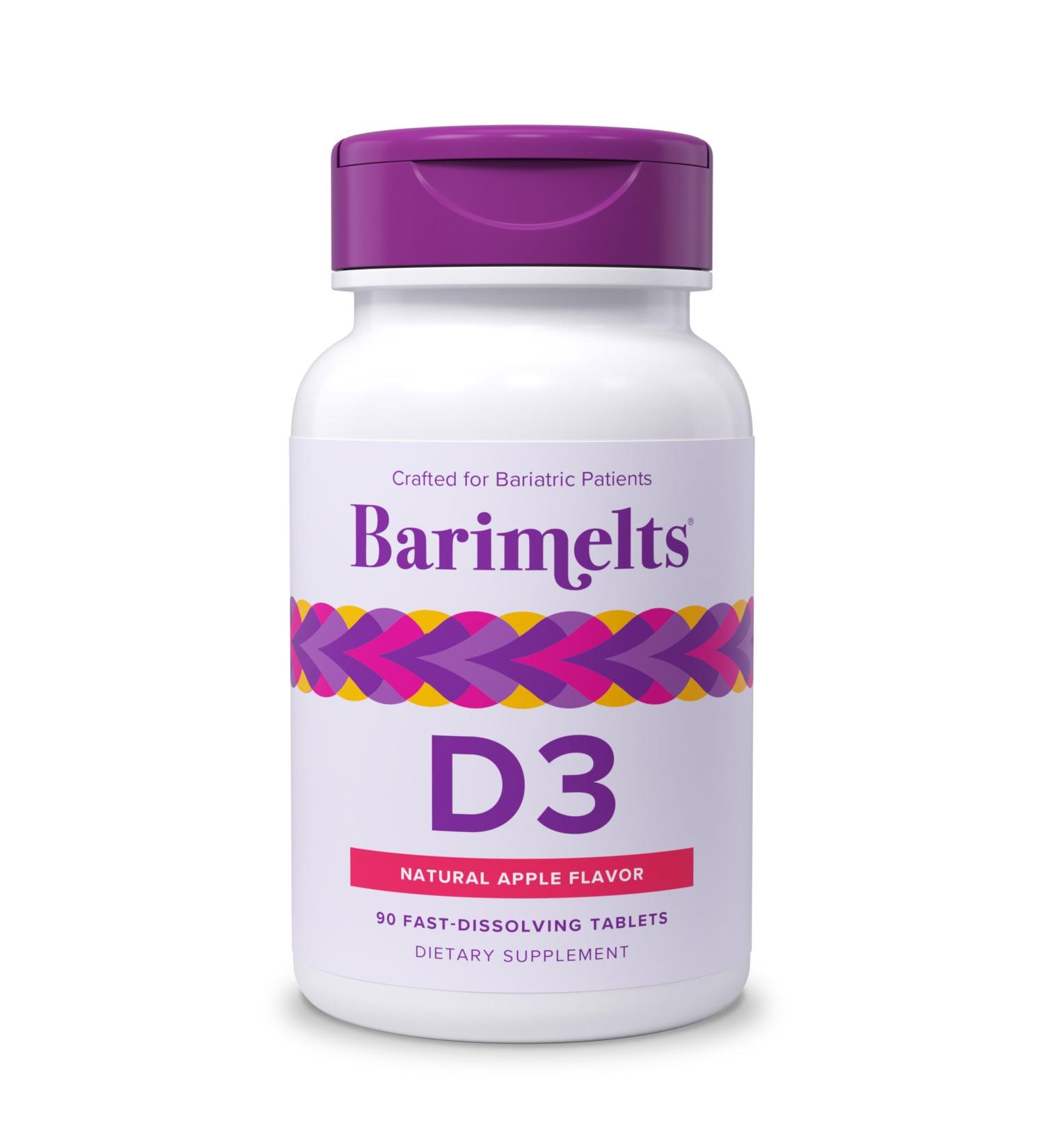 BariMelts Vitamin D3 5000 IU 90 Fast-Dissolving Tablets (3-Month Supply) Bariatric Vitamins for Women Natural Apple Flavor  - Buy Online on GoSupps.com