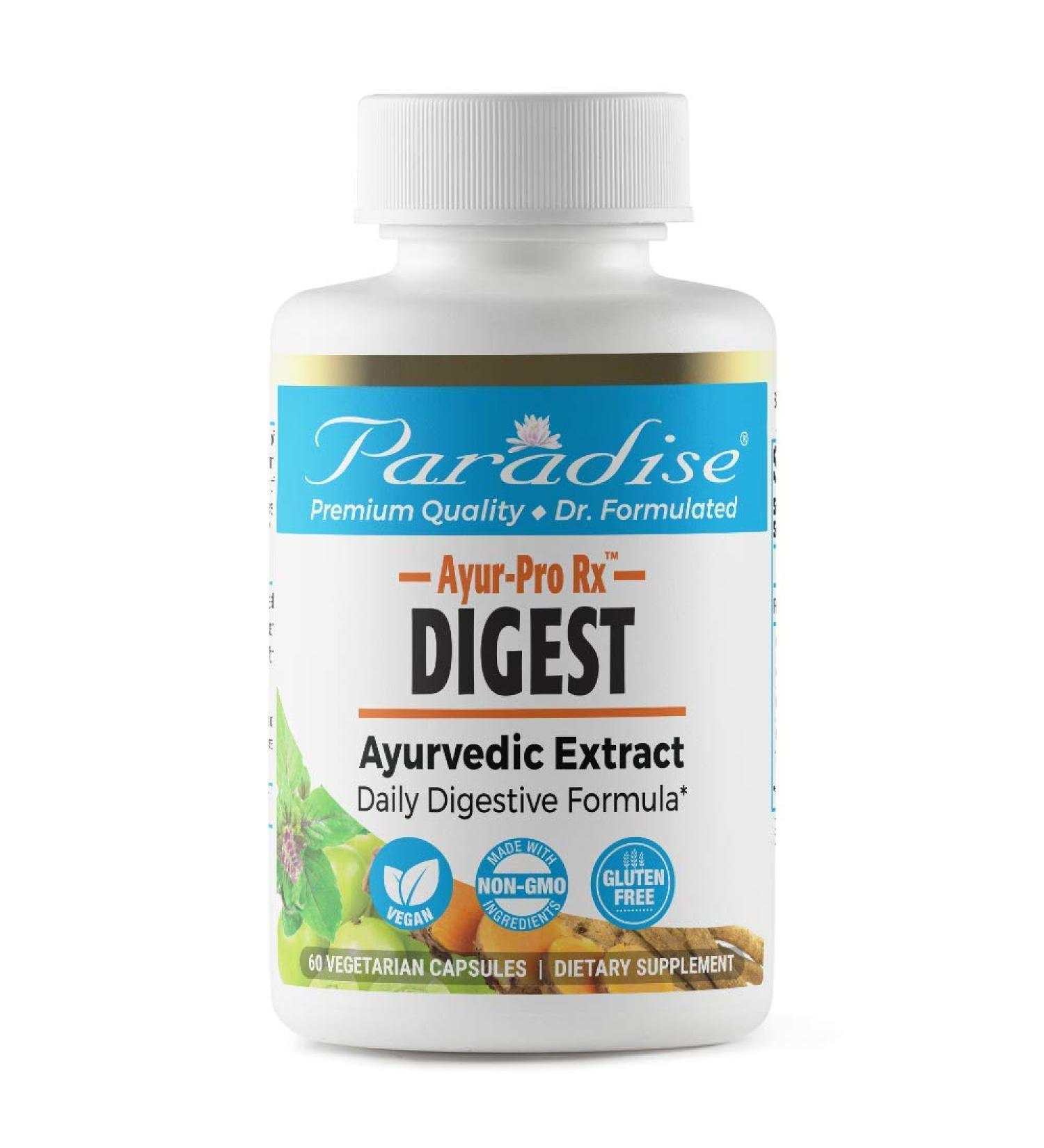 Paradise Herbs AYUR Pro Rx Digest - 60 Vegetarian Capsules for Digestive Health - Buy Online on GoSupps.com