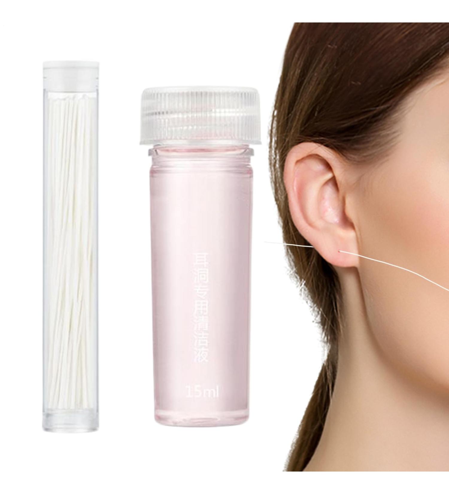 Ear Piercing Cleaning Set 70 Pieces Piercing Cleaners ear wax removal solution 15 ml for men women travel home - Buy Online on GoSupps.com