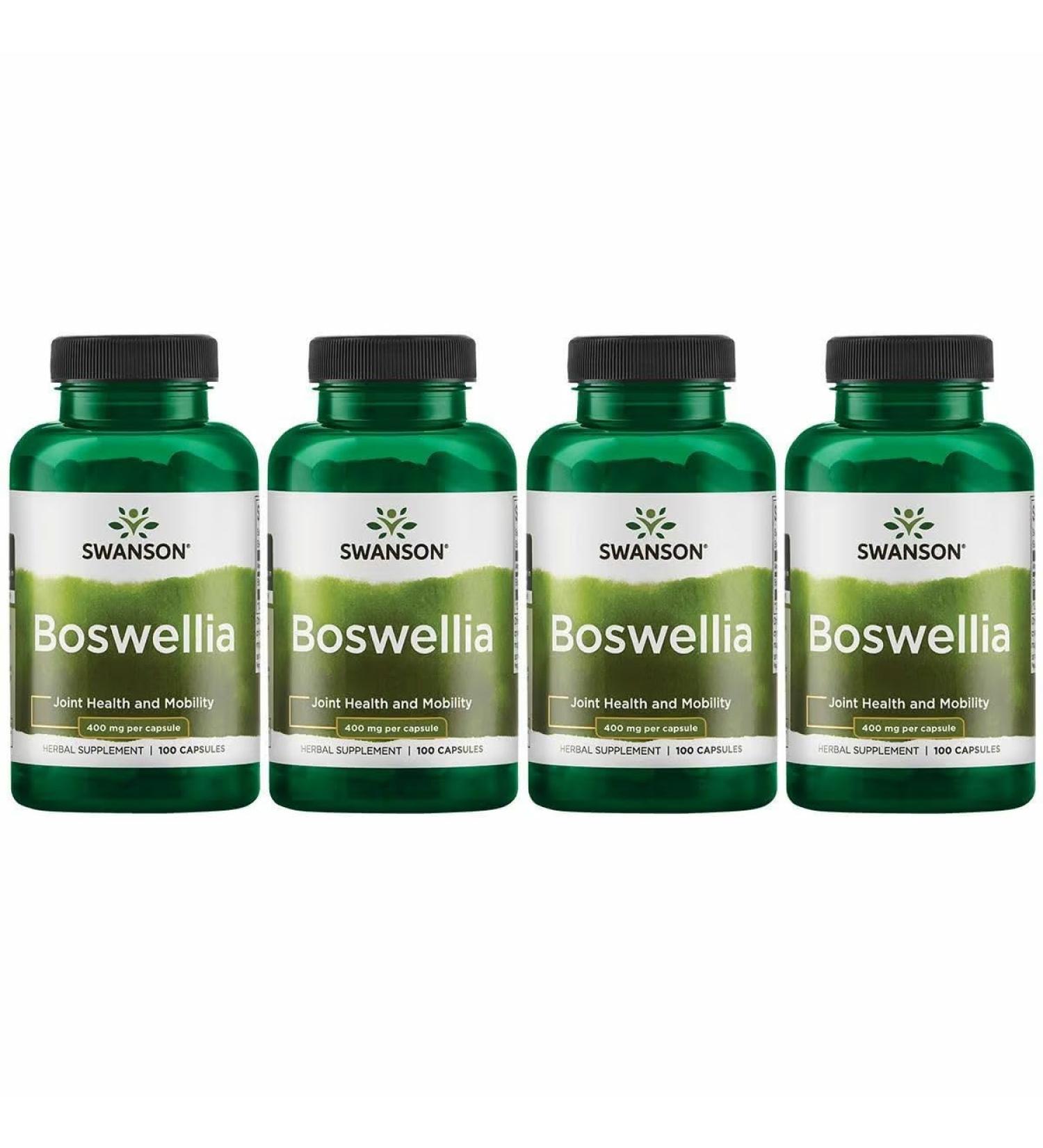 Swanson Boswellia - Herbal Supplement Promoting Joint Support - Ayurvedic Herb for Joint Flexibility & Mobility Support - Made with Boswellia Serrata Resin - (100 Capsules) (4 Pack) 100 Count (Pack of 4) - Buy Online on GoSupps.com