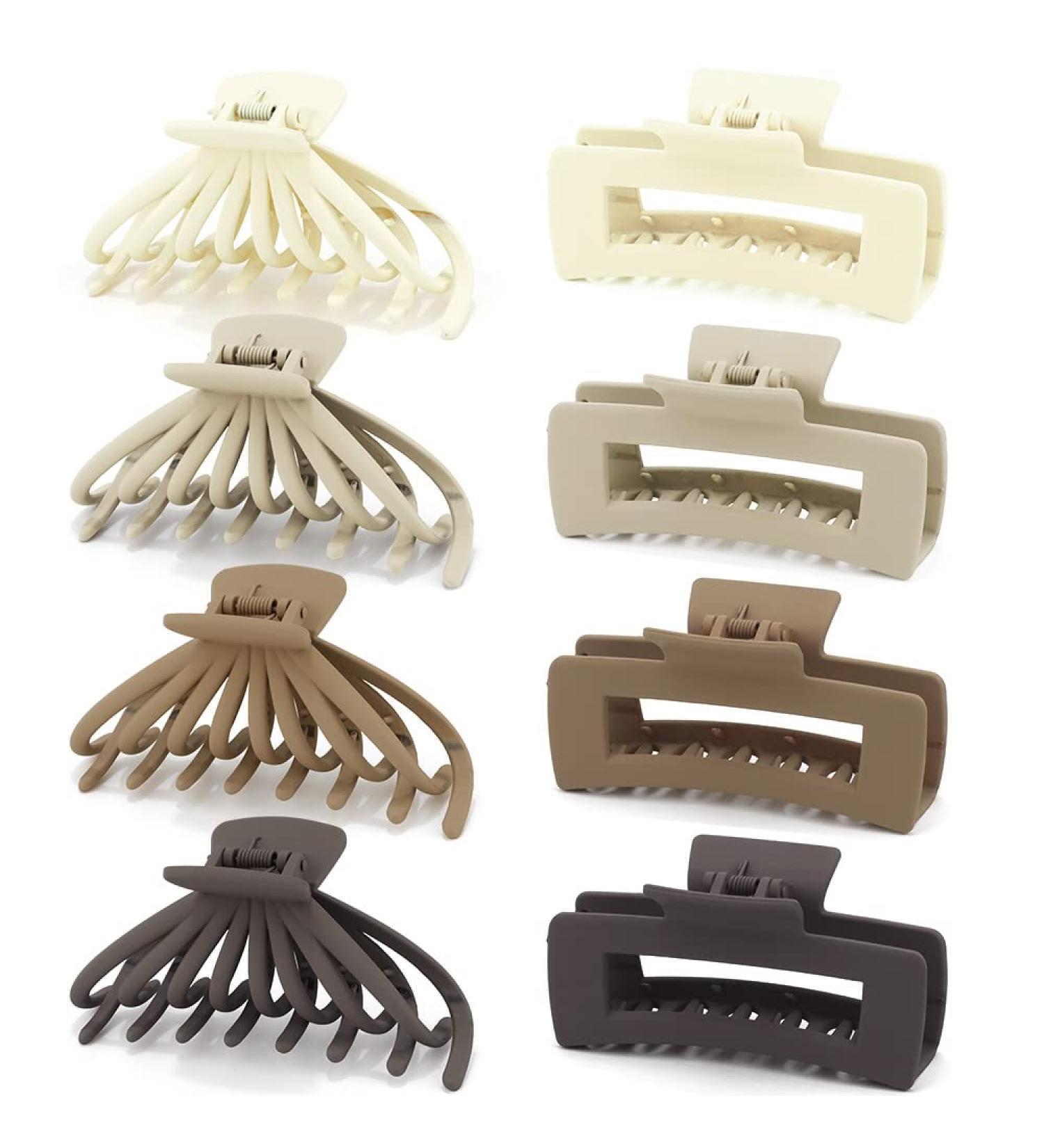 Canitor 4.3 Inch Claw Clips - 8Pcs Large Hair Clips for Women, Strong Hold Variety Pack for Thick Hair, Neutral 90's Hair Accessories - Buy Online on GoSupps.com