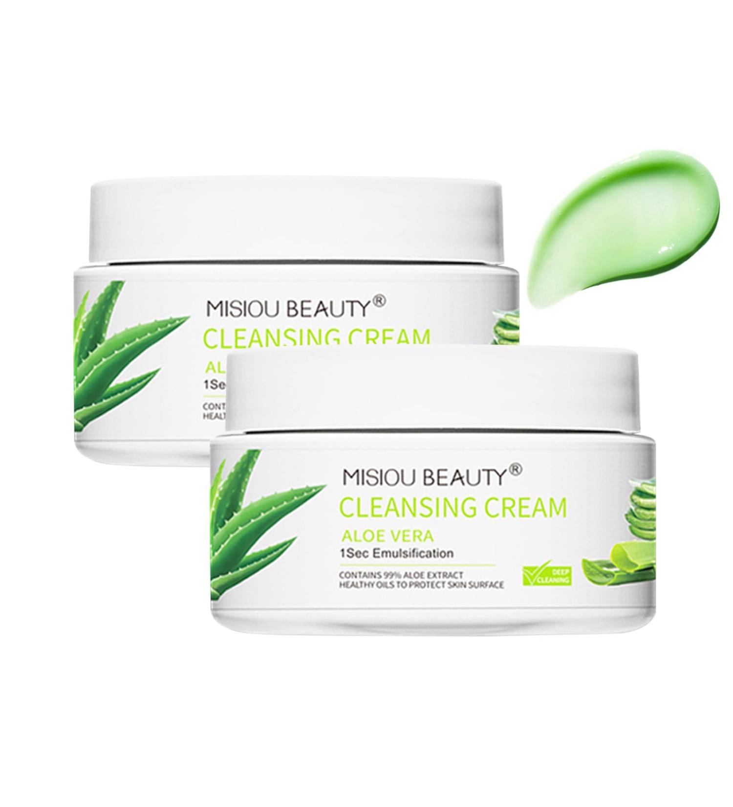 2 Pcs Aloe Vera Cleansing Balm Makeup Remover Balm Fast Dissolving Cosmetics Refreshing Moisturising Soothing Professional Eye and Lip Makeup Remover for Whole Face - Buy Online on GoSupps.com