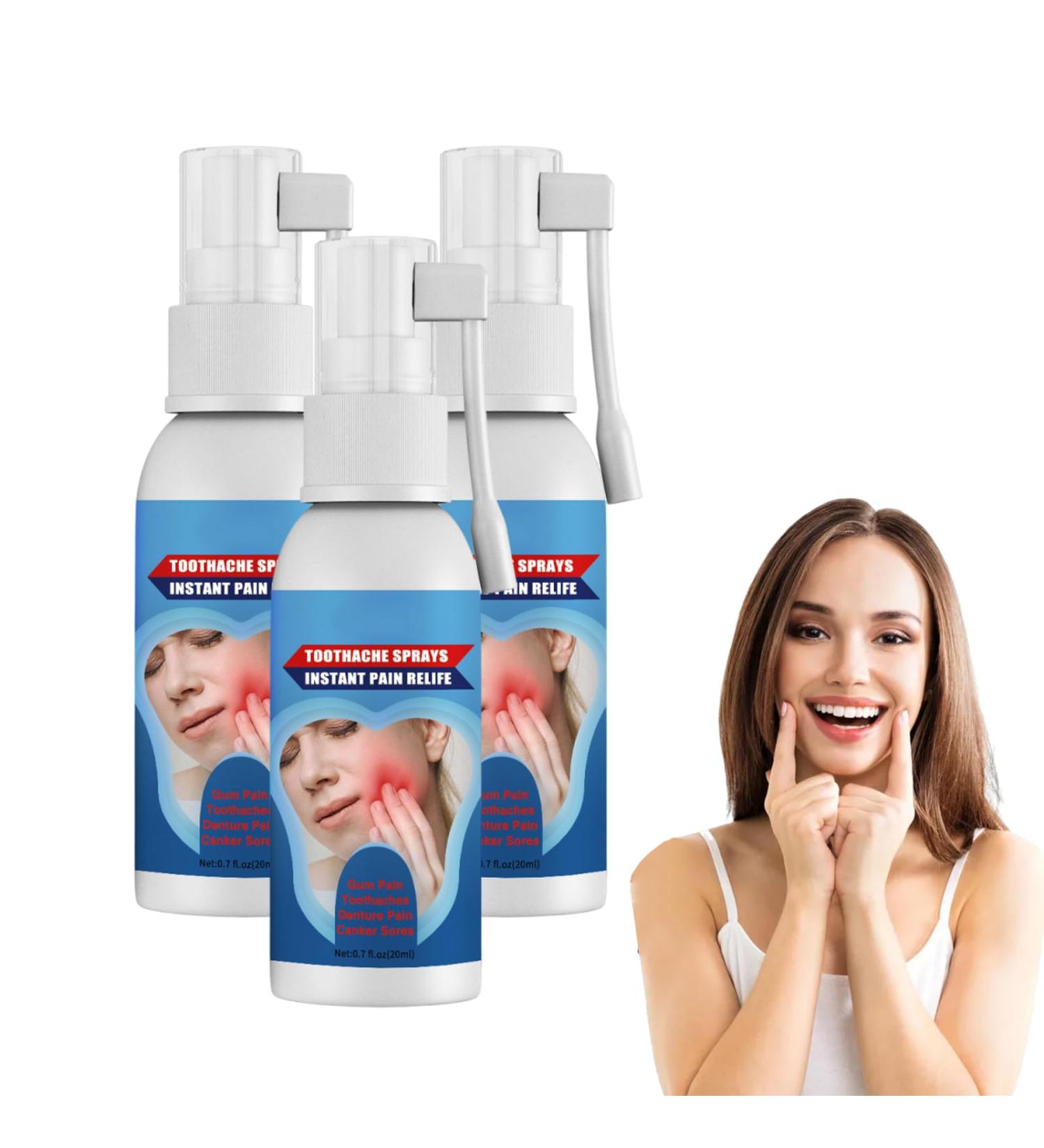 Spray apaisant pour les dents spray antidouleur buccale spray de soin buccal pour les gencives et les dents sensibles apaise les gencives irrit es favorise une haleine plus fra che (3 bouteilles) - Buy Online on GoSupps.com