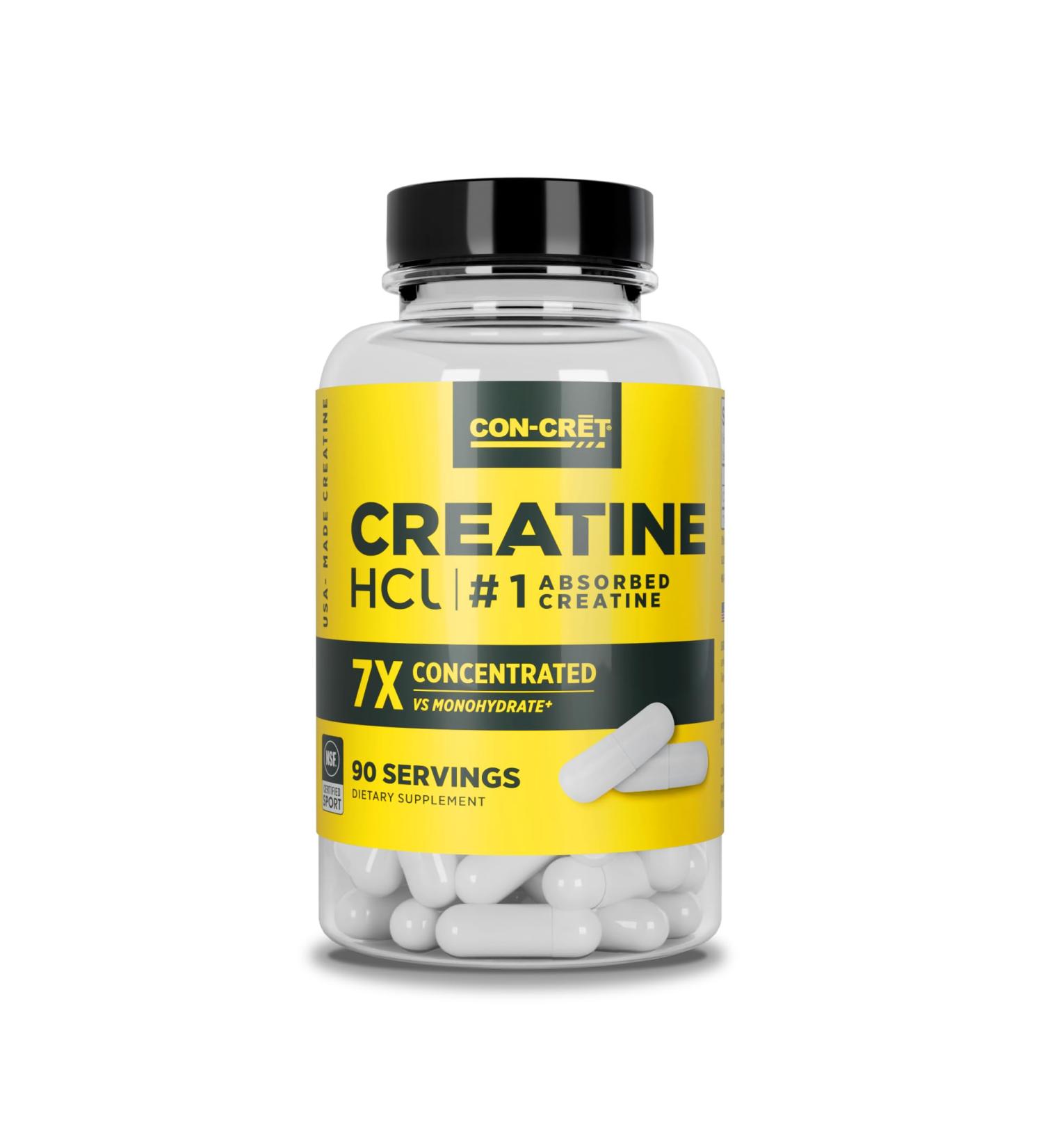 Buy Creatine HCl Capsules - 90 Count for Muscle Cognitive & Immune Health Support - Buy Online on GoSupps.com