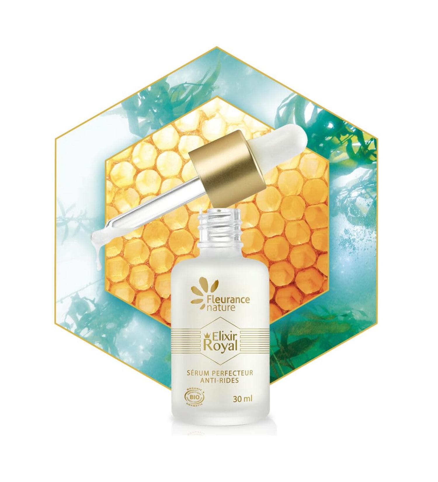 Fleurance Nature - Organic Elixir Royal Anti-Wrinkle Perfecting Serum - Organic Cosmos Ecocert Certified Cosmetics - Women's anti-wrinkle facial care - Organic Hyaluronic Acid Facial Serum - 21192 - Buy Online on GoSupps.com