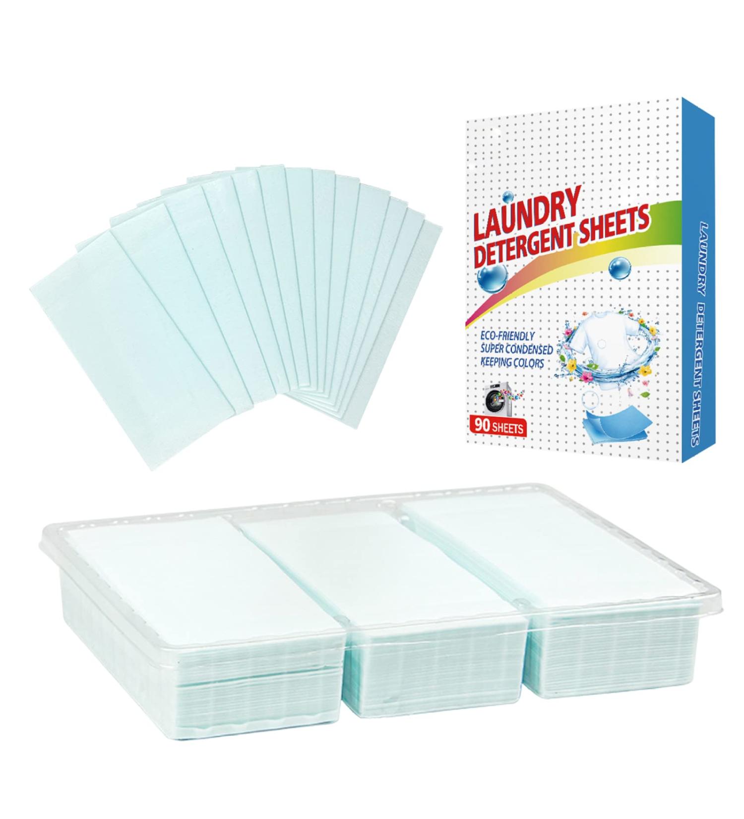 Detergent Capsules Tablets Washing Detergent Sheet Deep Stain Removal Laundry Detergent Sheet Strip Laundry Soap Sheet for Home Travel 90PCS - Buy Online on GoSupps.com