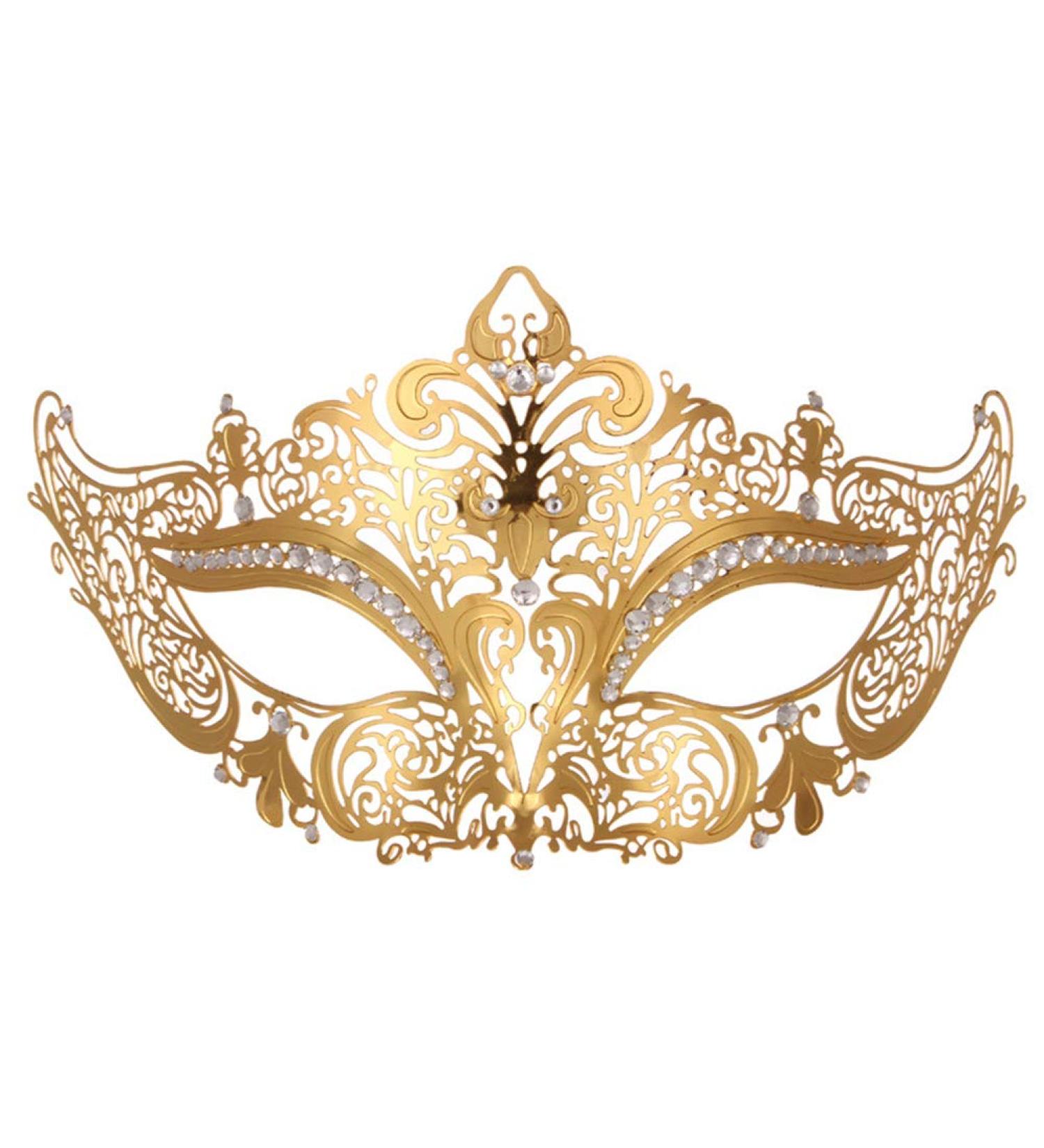 Metal Rhinestone Venetian Mask Masquerade Masks (Gold) Genericms47rty2gg-65 - Buy Online on GoSupps.com