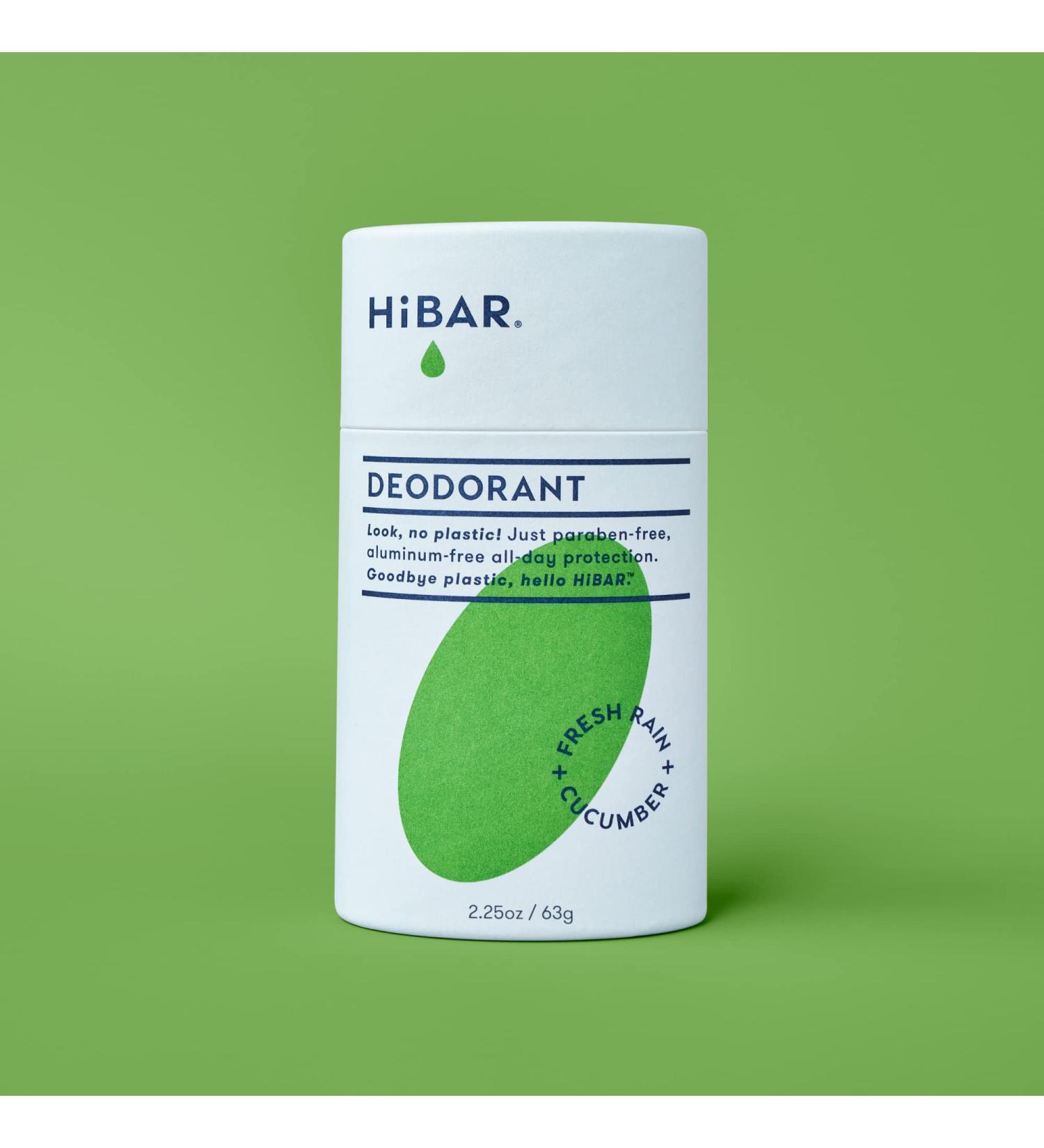 HiBAR Natural Aluminum Free Deodorant - Fresh Rain + Cucumber (Plastic Free, Baking Soda Free) | All-Natural All Day Protection | Zero Waste Cruelty-Free Deodorant for Men & Women - Buy Online on GoSupps.com