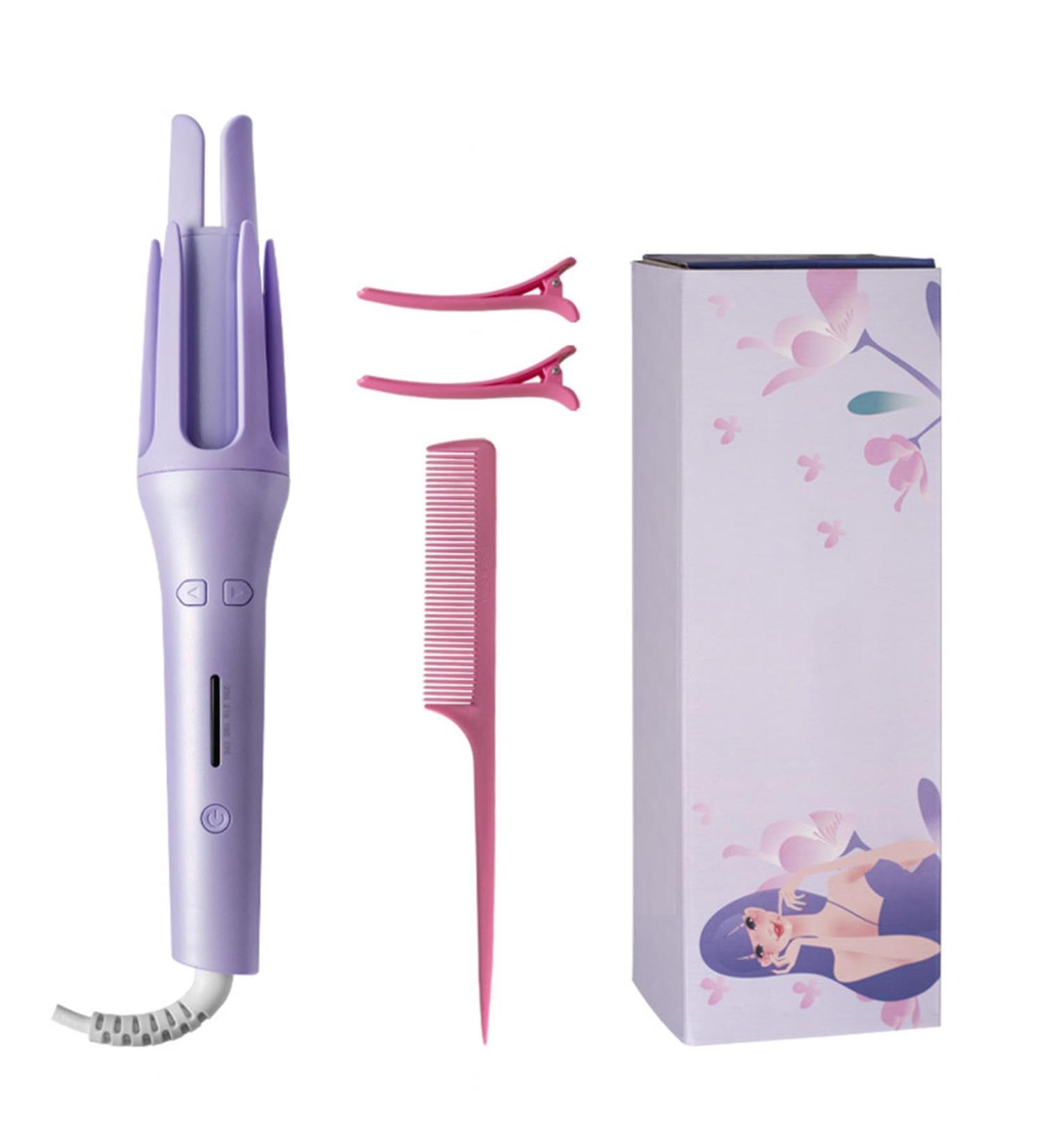 Hair Curler 1.25 Inch Automatic Curling Iron Auto Shut Off Fast Heating for Hair Styling Hair Curling Wands Purple - Buy Online on GoSupps.com