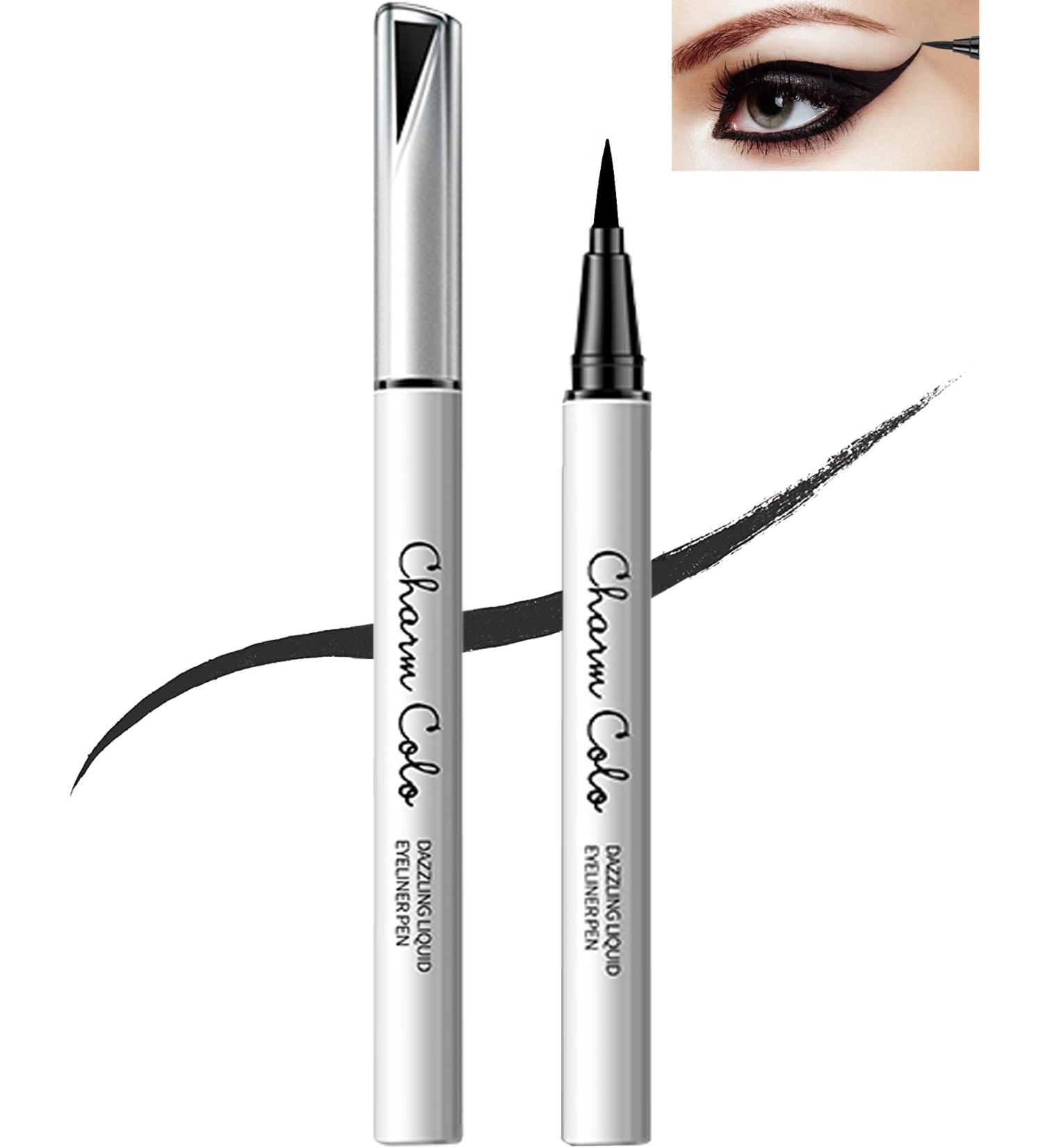 Matte Black Liquid Eyeliner Pen - 24H Long Lasting Waterproof Smudge-proof Eyeliner Pencil for Women - Perfect Mother's Day Gift - Buy Online on GoSupps.com