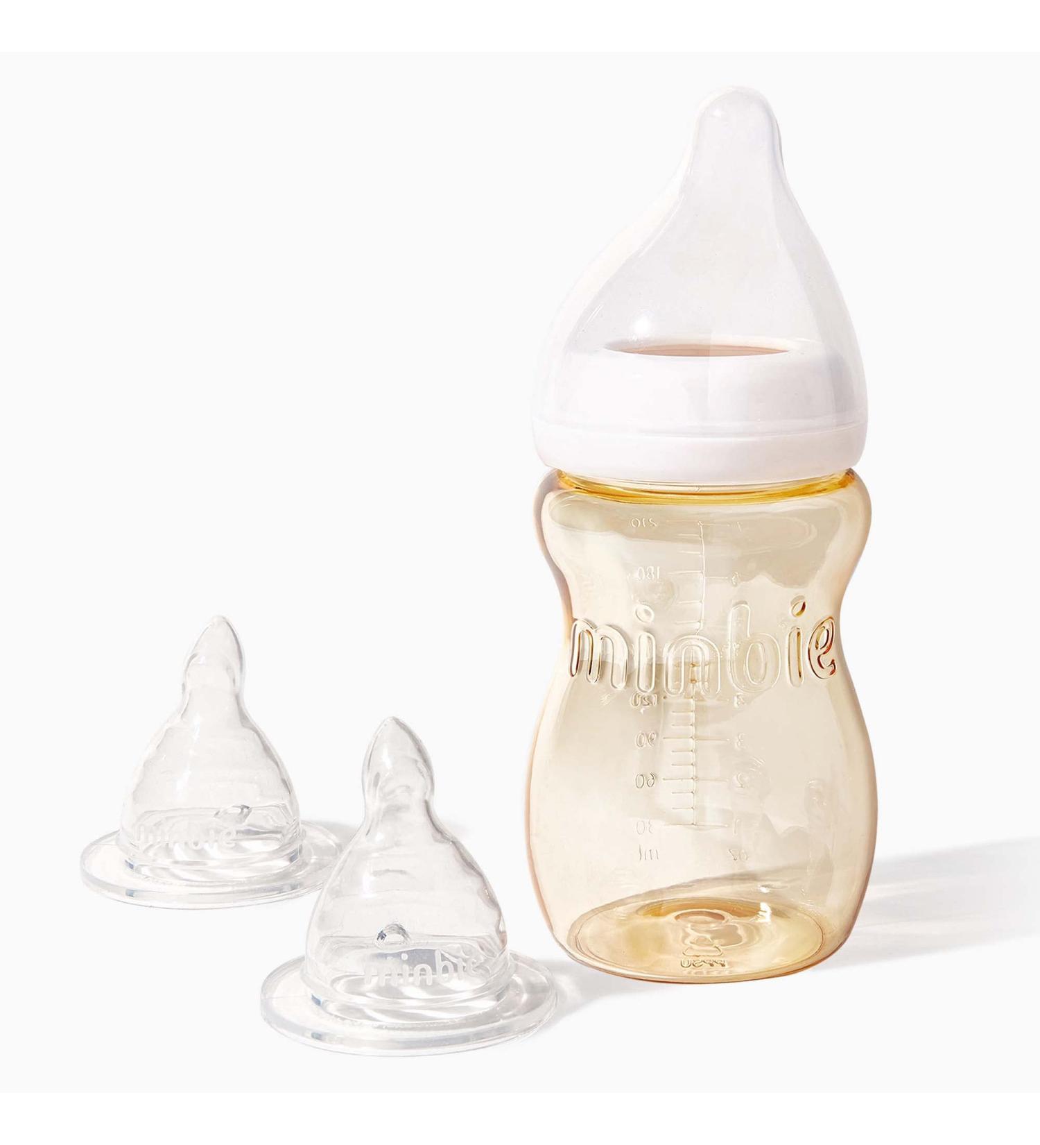 Minbie 3 Month+ BPA-Free Breastfeeding Baby Bottle Kit - For Babies 3 Months and Older - Buy Online on GoSupps.com