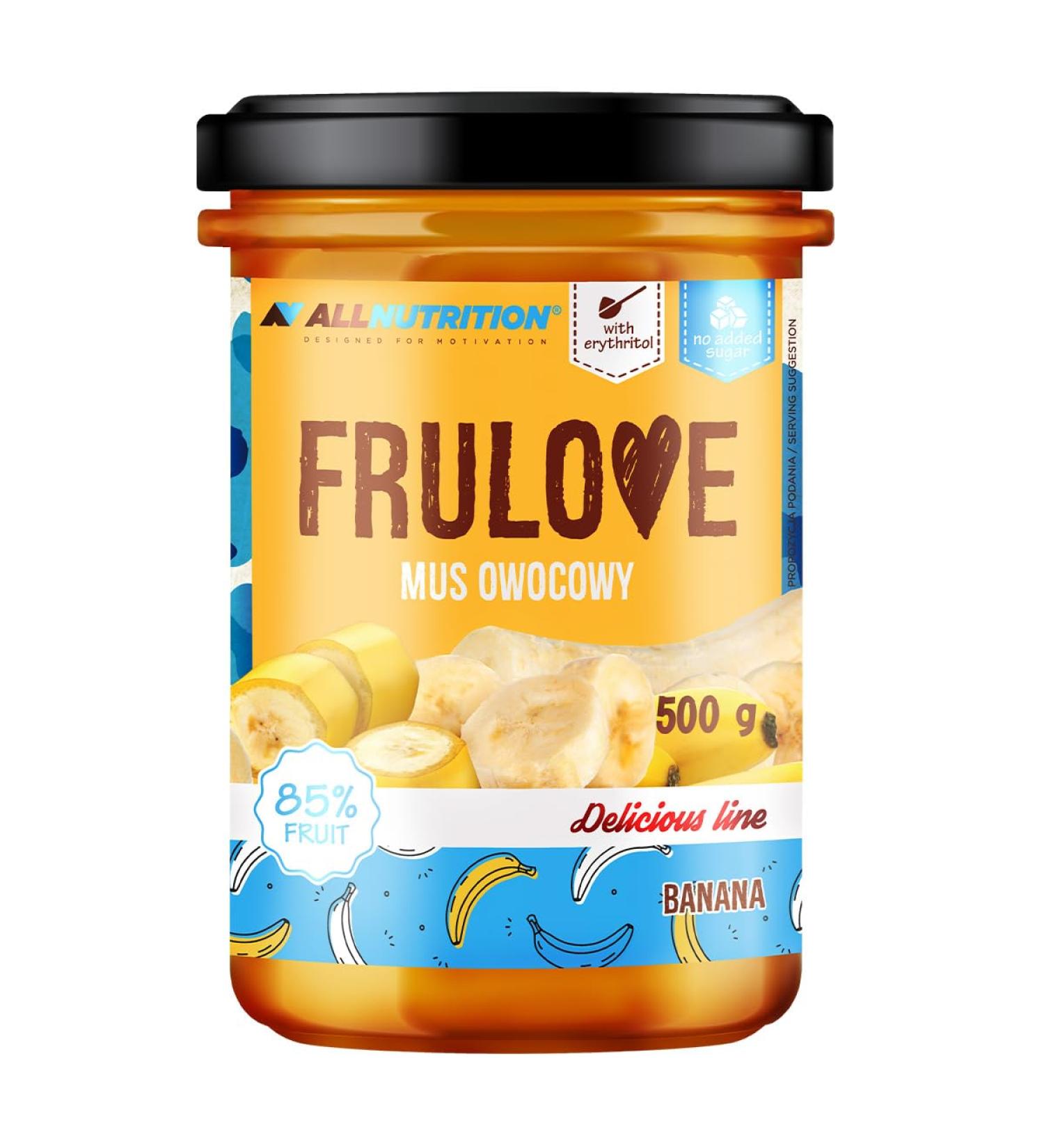 ALLNUTRITION Sugar Free Jam - Frulove Banana Puree - Seriously Low Carb 85% Fruit Mousse - Low Calorie Spread - Sugar Free Marmalade - Vegan Friendly - 500g - Buy Online on GoSupps.com