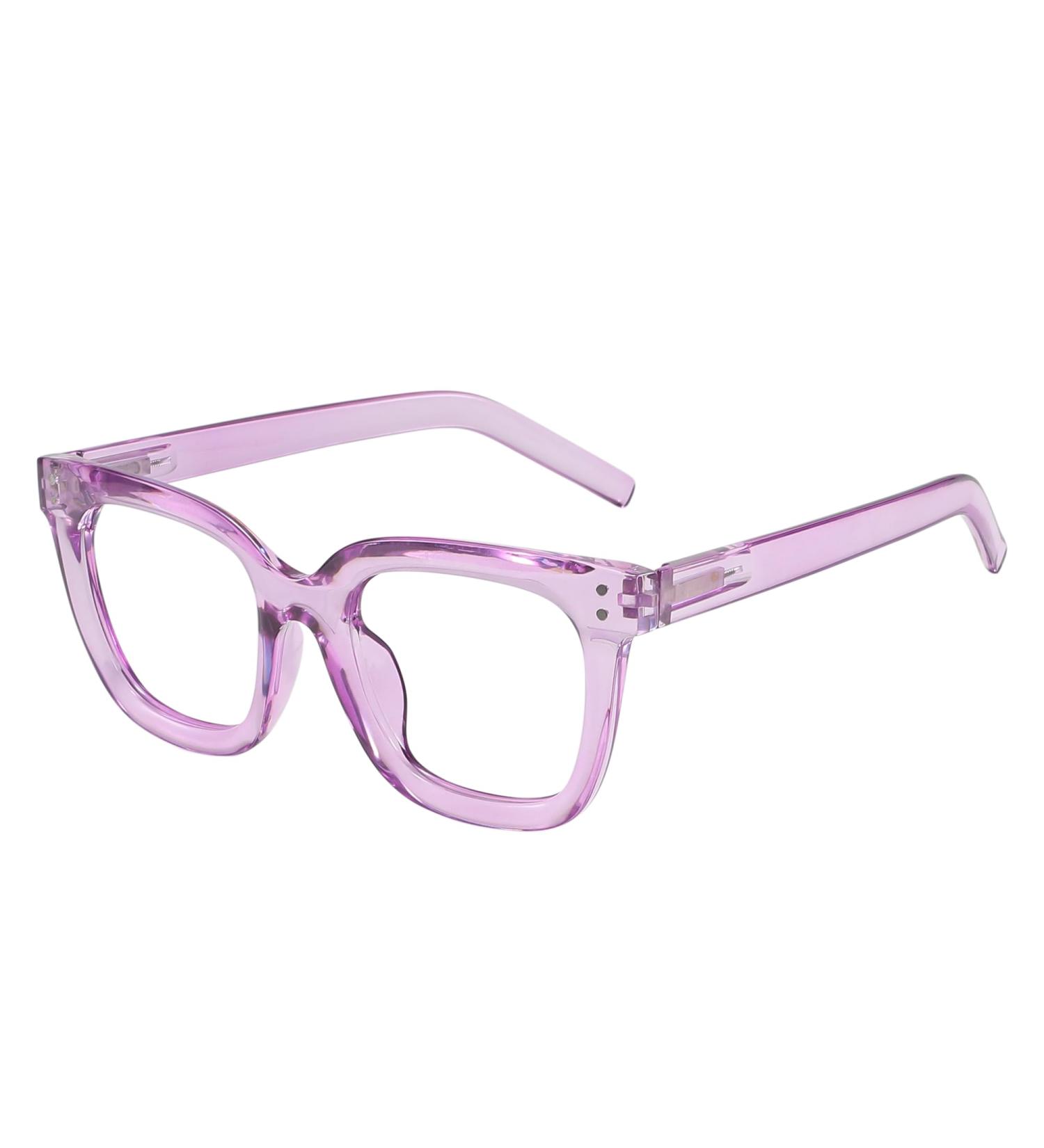 Blue Light Blocking Glasses for Men & Women - Stylish Square Design in Purple - Buy Online on GoSupps.com