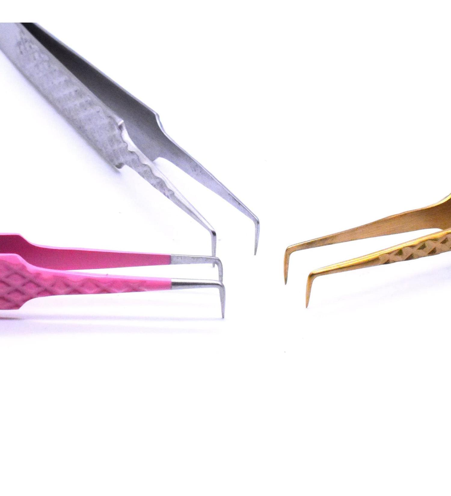 Silver 90 Degree Volume Eyelash Extension Tweezers for Mega Volume & Classic Lash Techniques - Buy Online on GoSupps.com