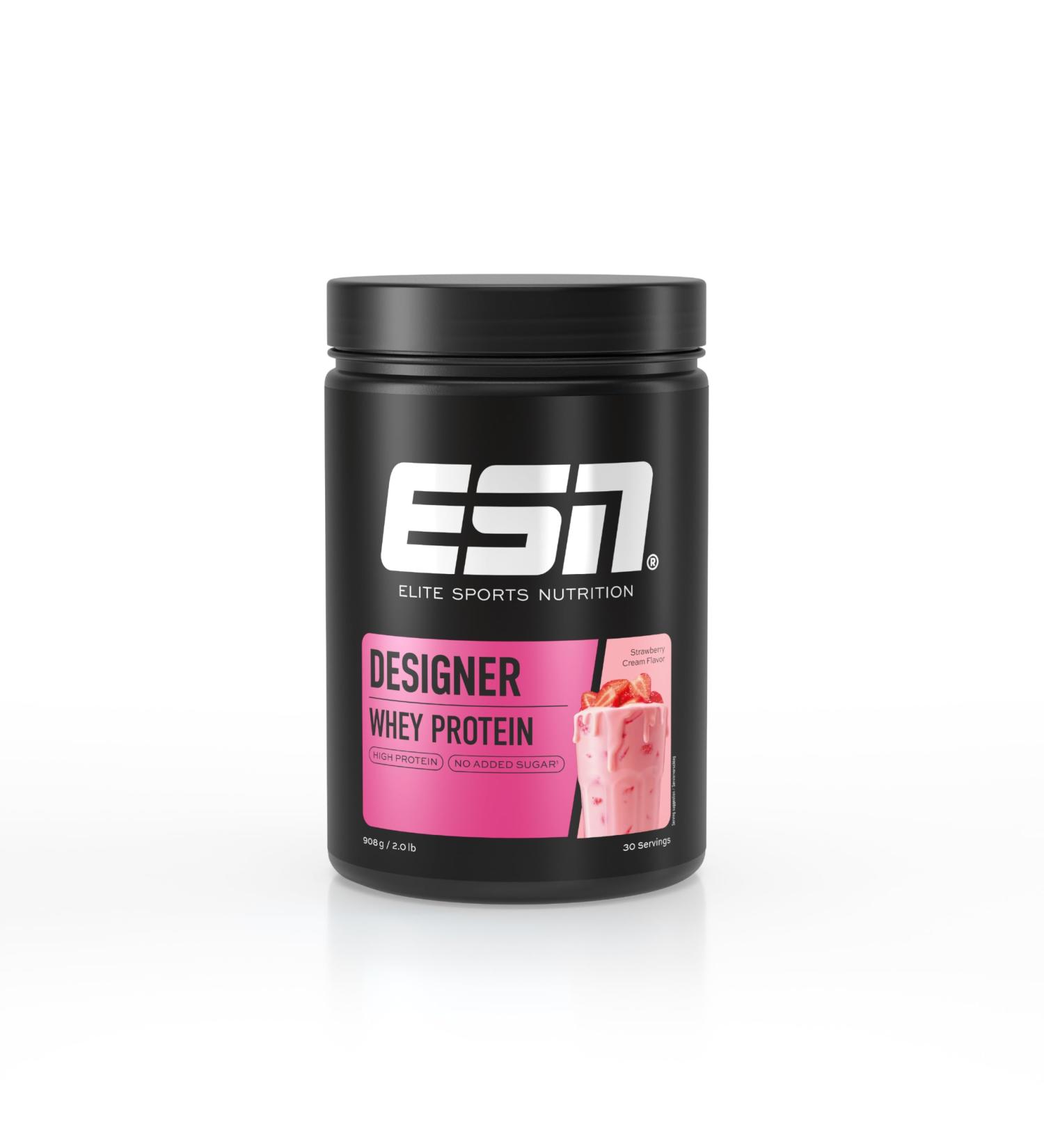 ESN Designer Whey Protein - Whey protein concentrate and whey protein isolate - 908g (STRAWBERRY CREAM)
