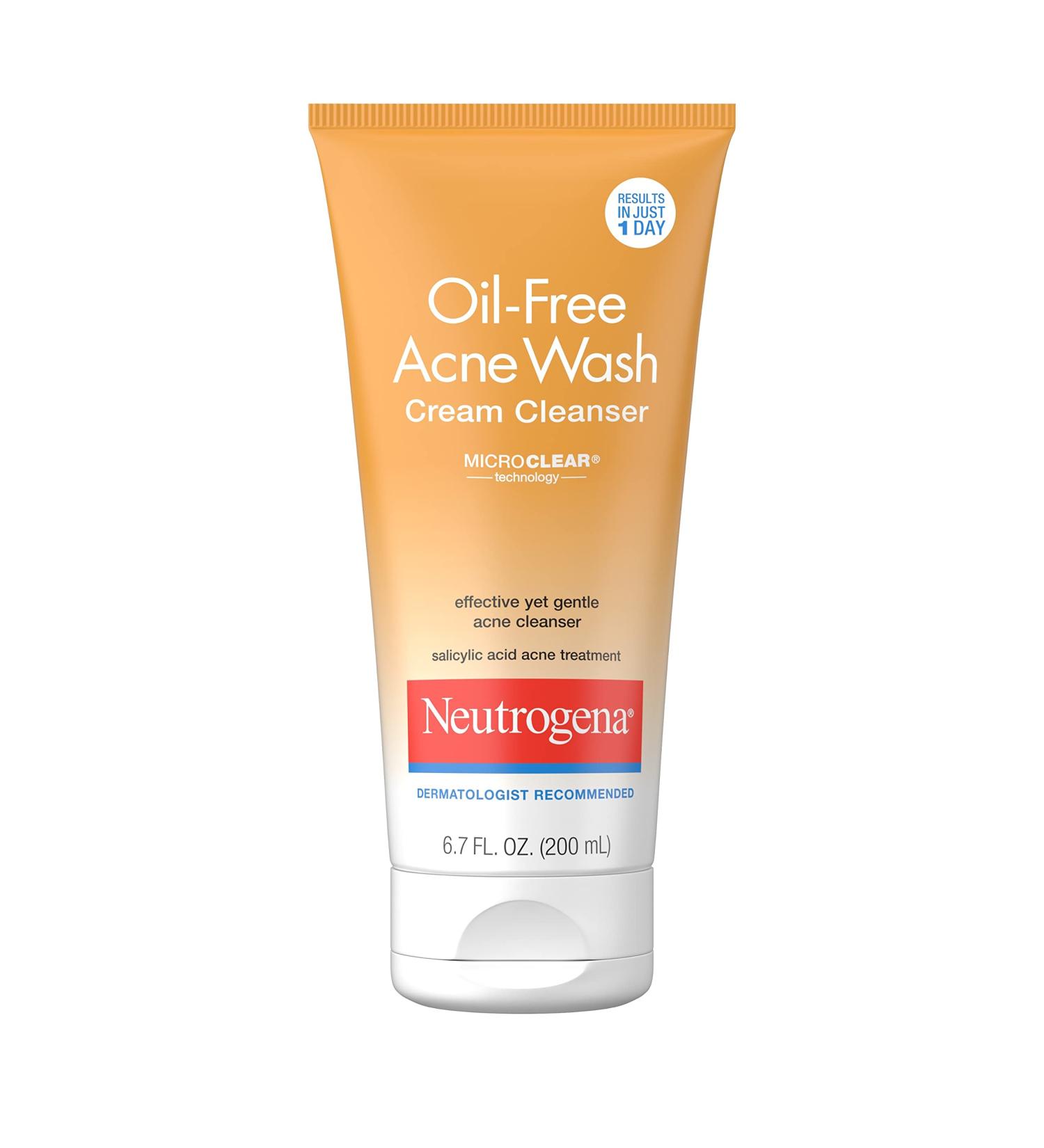 Neutrogena Oil-Free Acne Face Wash Cream Cleanser - 2% Salicylic Acid Treatment - 6.7 fl. oz - Buy Online on GoSupps.com