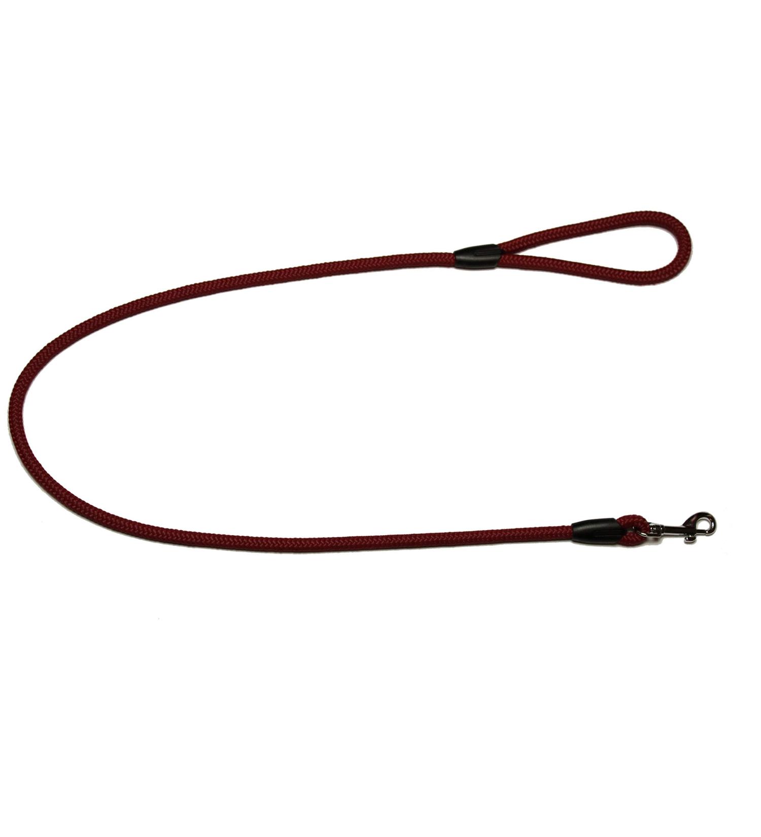 Leash - rope leash with hand loop Basic 10mm 27 colours 7 lengths (1.20 m Bordeaux) 1.20 m burgundy