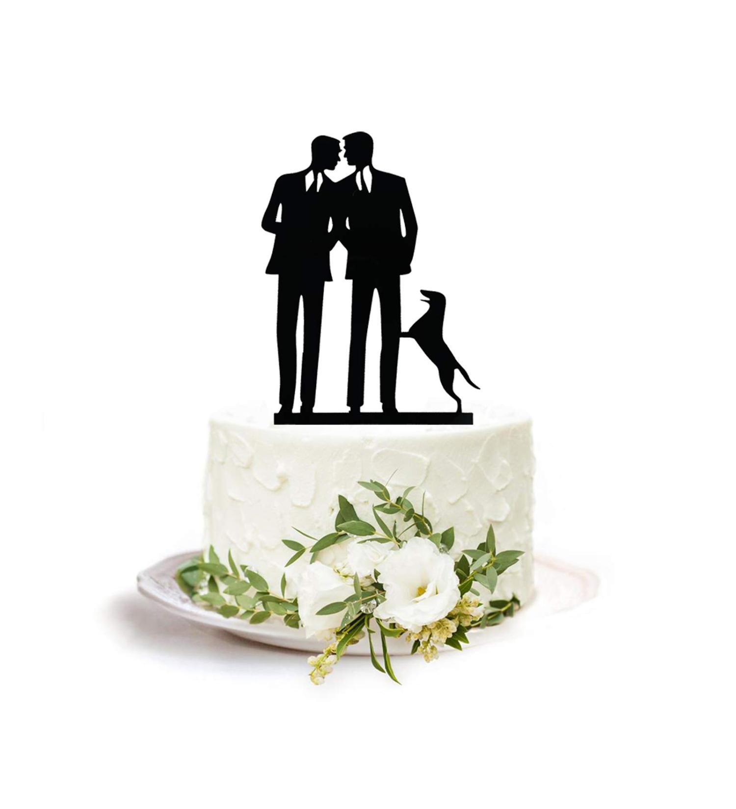 Same Sex Gay Wedding Cake Topper - Anniversary Decoration Cake Topper-Mr and Mr Wedding Cake Topper - Buy Online on GoSupps.com