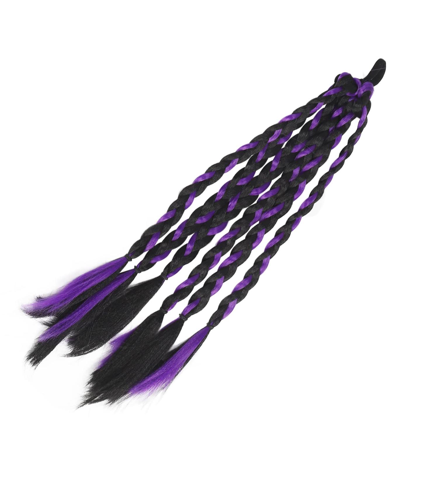 Boxing Braided Hair Extension Boxing Hair Extension Long Safe for Outdoor Use for Women (Balck Purple) - Buy Online on GoSupps.com