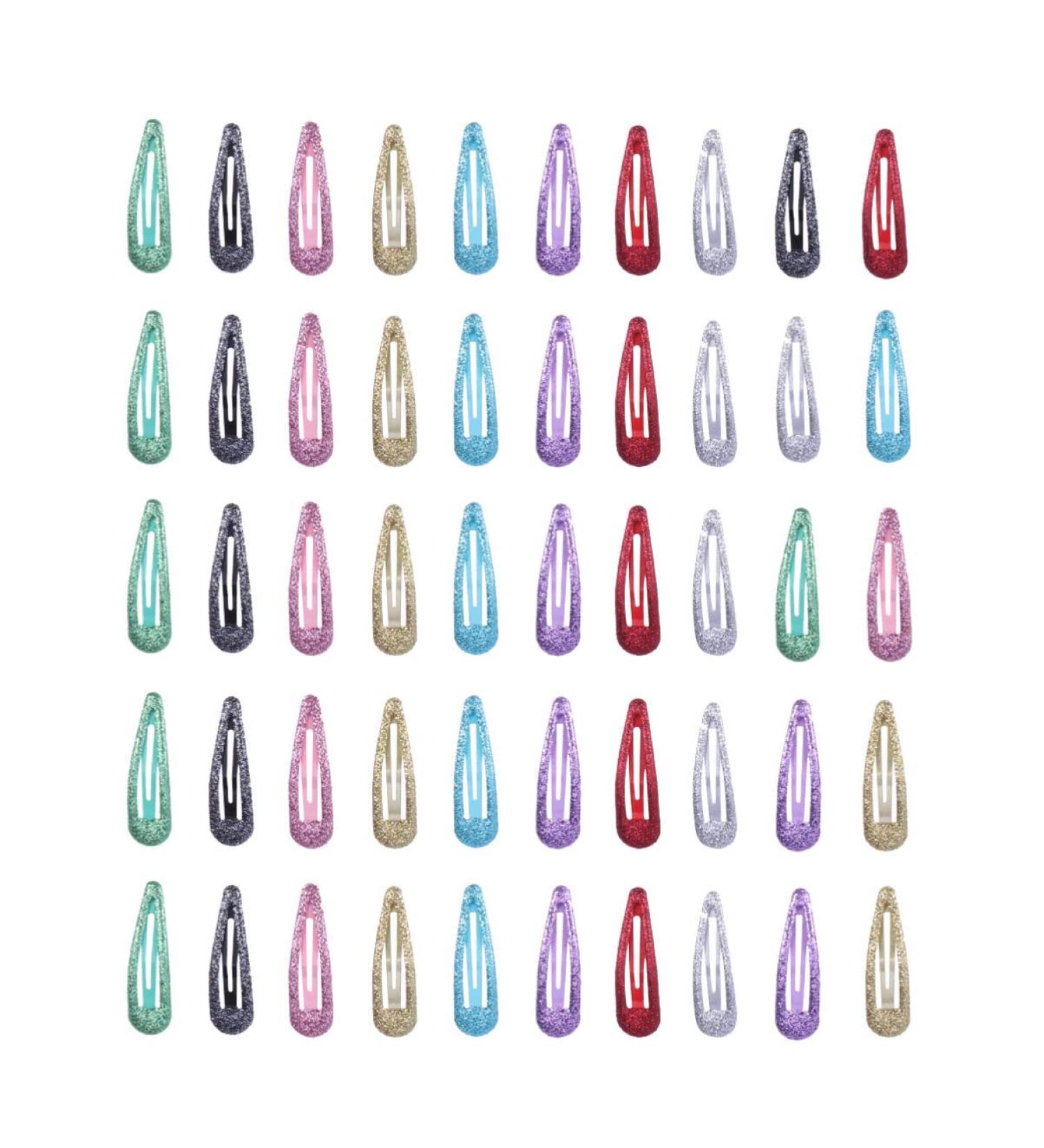 Frcolor 50 Pieces Glitter Snap Hair Clips for Girls & Toddlers - Mixed Colors | High-Quality International Shipping - Buy Online on GoSupps.com