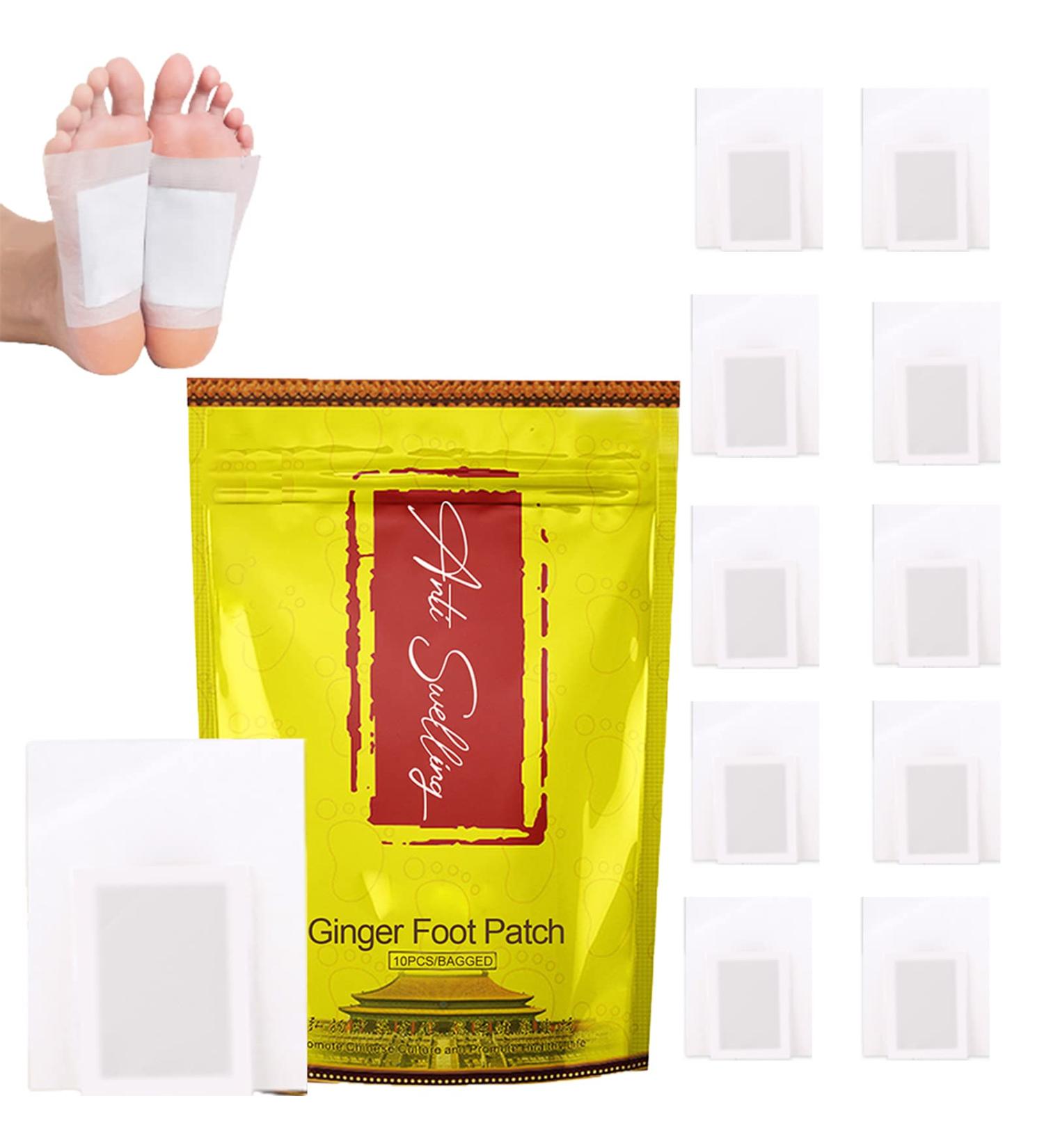 Ginger Detox Foot Patches for Weight Loss & Toxin Removal | Anti-Swelling & Stress Relief | Enhance Blood Circulation - 10PCS - Buy Online on GoSupps.com