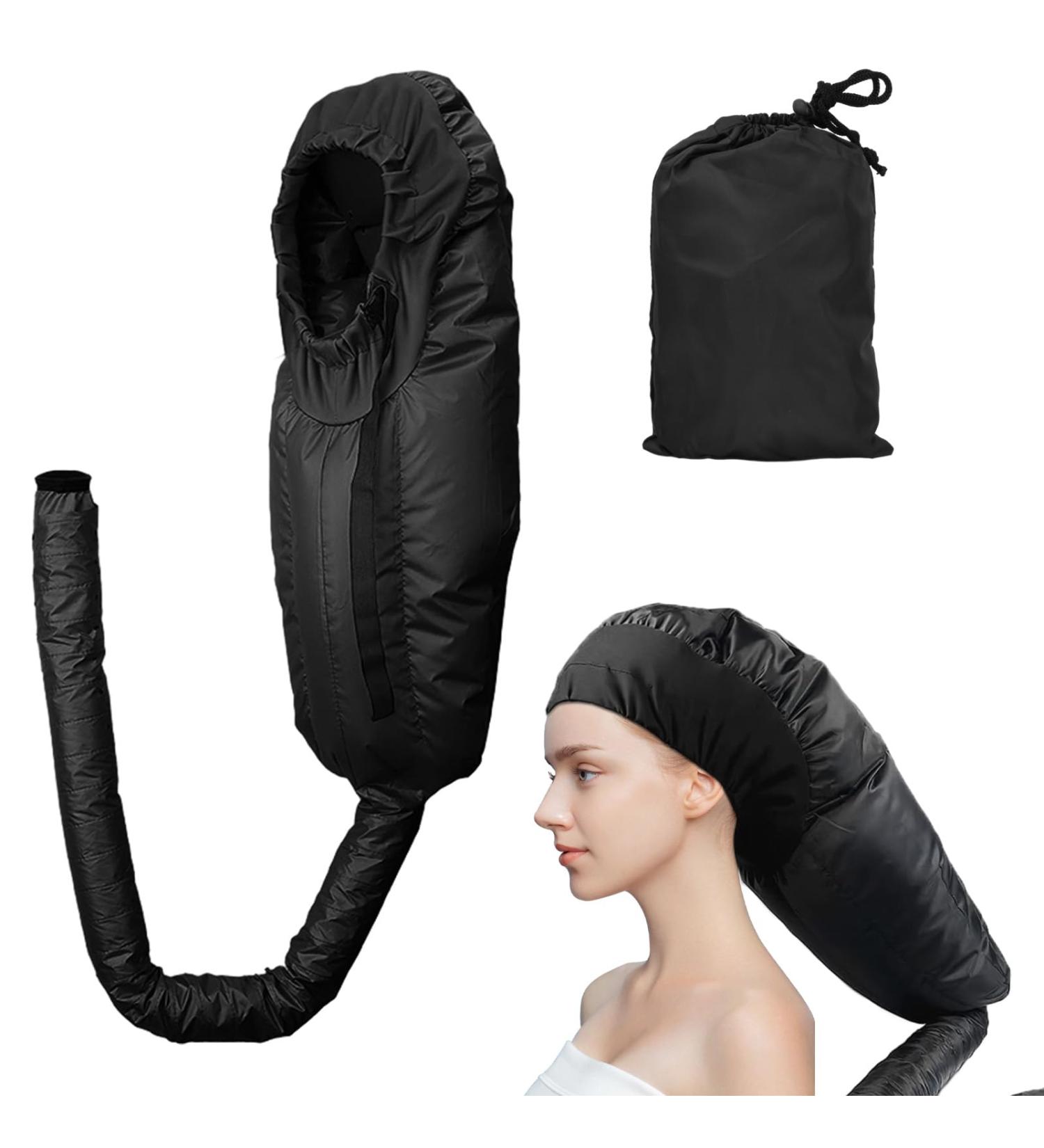 Wisebom Adjustable Hair Dryer Bonnet Attachment | Drying Cap for Styling Curls & Deep Care - Black - Buy Online on GoSupps.com