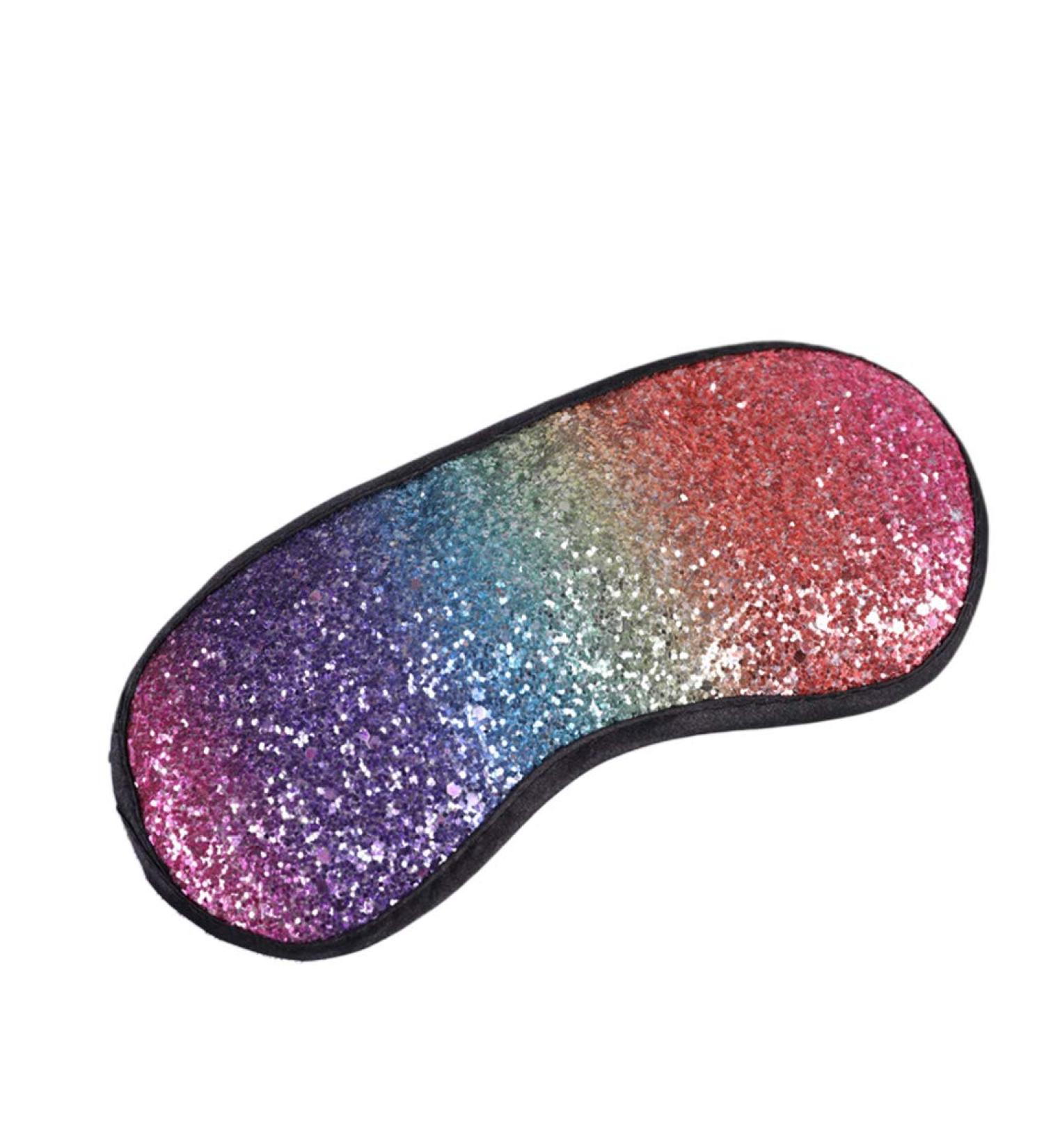 Zeiwohndc Glitter Sequins Sleeping Eye Mask | Rainbow Gradient Color | Elastic Eyeshade Cover for Women Girls | Travel Blindfold - Buy Online on GoSupps.com