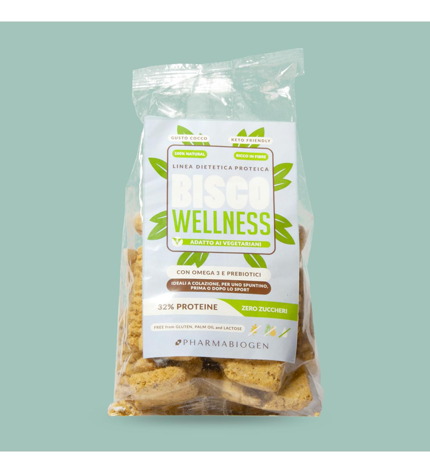 Pharmabiogen Bisco Wellness Low Carb Protein Cookies with Omega3 and prebiotics coconut flavor vegan 200 g