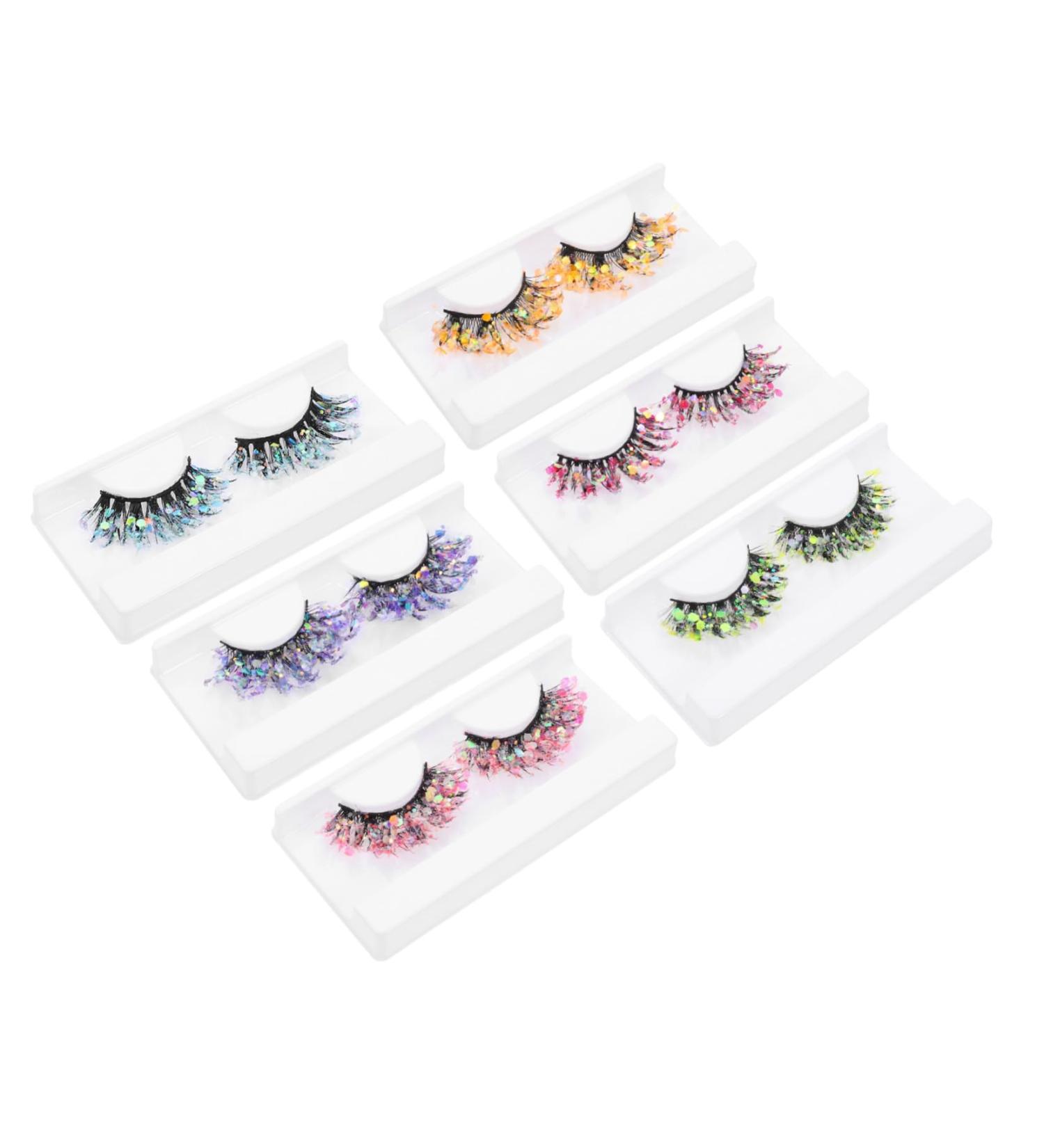 minkissy 6 Pairs Sequin False Eyelashes Fairy False Lashes Eyelash Extensive Eyelash Glow in The Dark Makeup Glitter Lash Extensions Luminous Artificial Fiber Make up Miss Tool - Buy Online on GoSupps.com