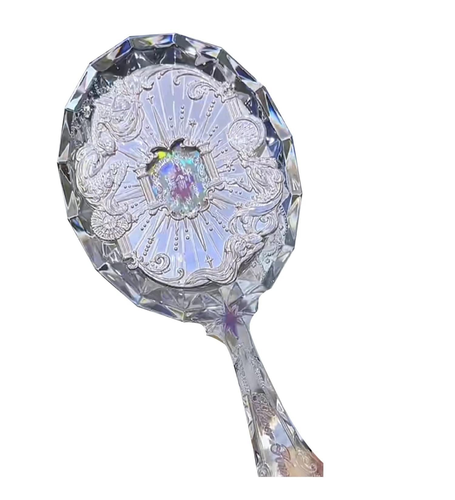 Huazhixiao Moonlight Series Handheld Makeup Mirror - Silver | Professional Beauty Mirror - Buy Online on GoSupps.com