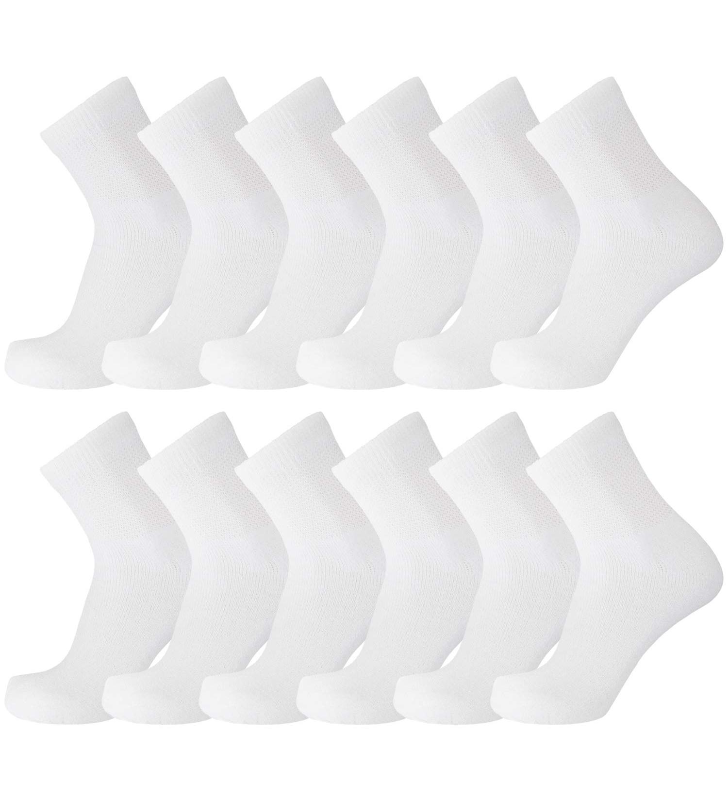 King Size Big & Tall Diabetic Neuropathy Ankle Socks for Men - Size 13-16 (White, 12 Pairs) - Buy Online on GoSupps.com