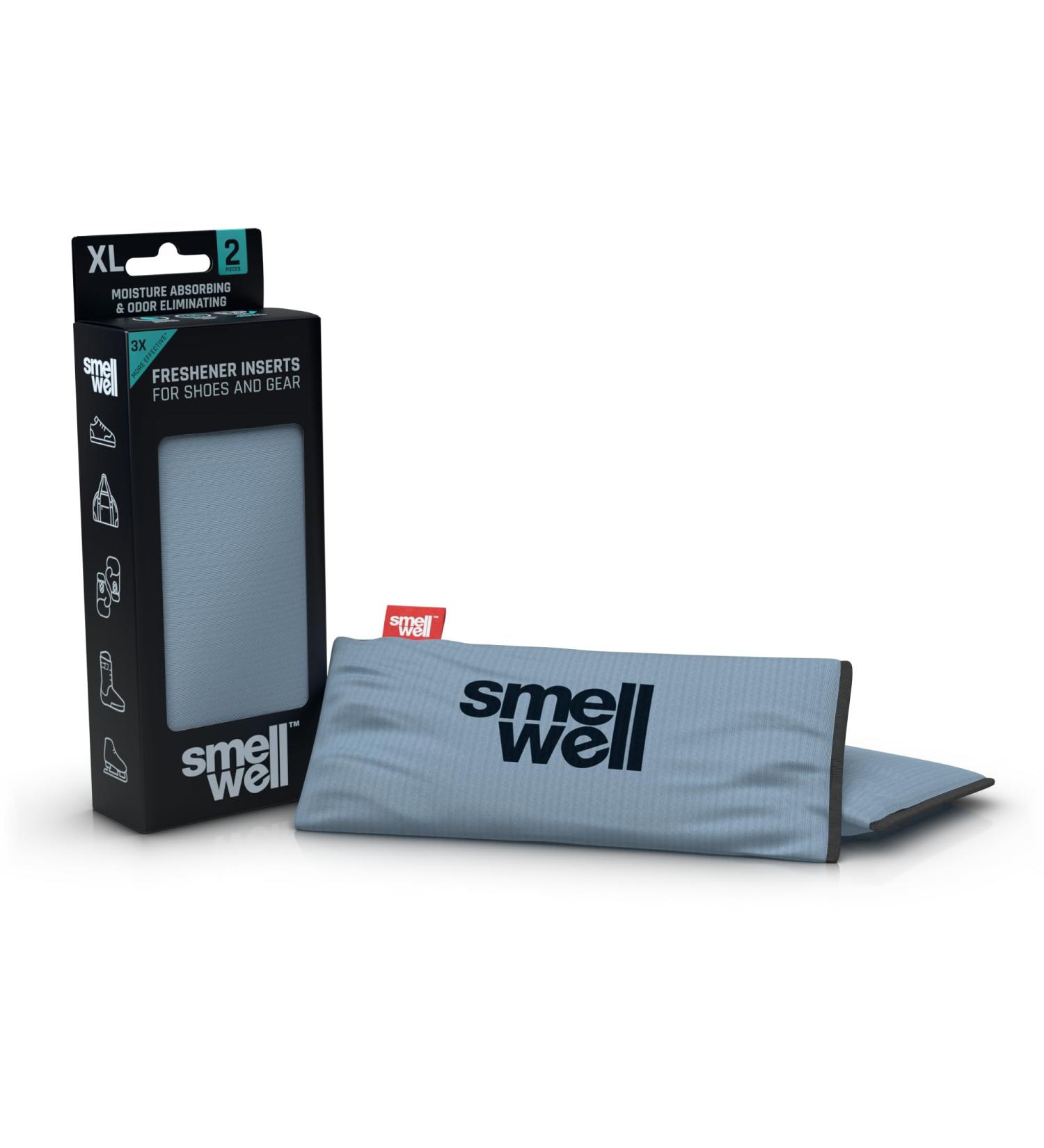 Buy Smellwell XL Active Odor Remover - Bamboo Activated Carbon Shoe Deodorizer | 2-Pack - Moisture & Odor Absorber for Shoes Bags & Sweaty Feet - Silver 125g - Buy Online on GoSupps.com