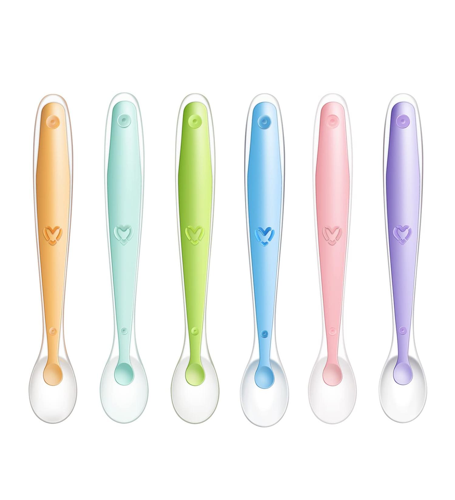 Pandaear 6-Piece Multicolored Silicone Feeding Spoon Set - BPA Free Cutlery for Babies Toddlers & Infants - Buy Online on GoSupps.com