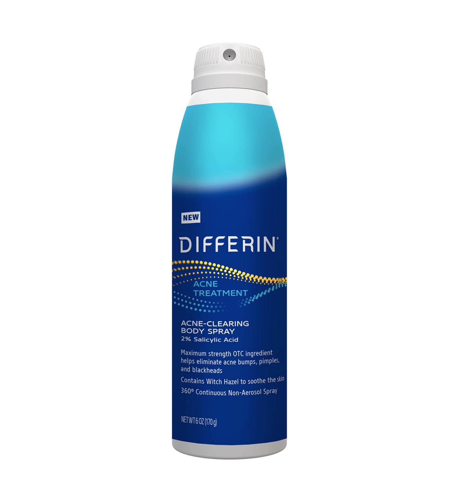 Differin Acne Body Spray 6 oz - Salicylic Acid Treatment for Back, Chest, and Shoulders - Buy Online on GoSupps.com