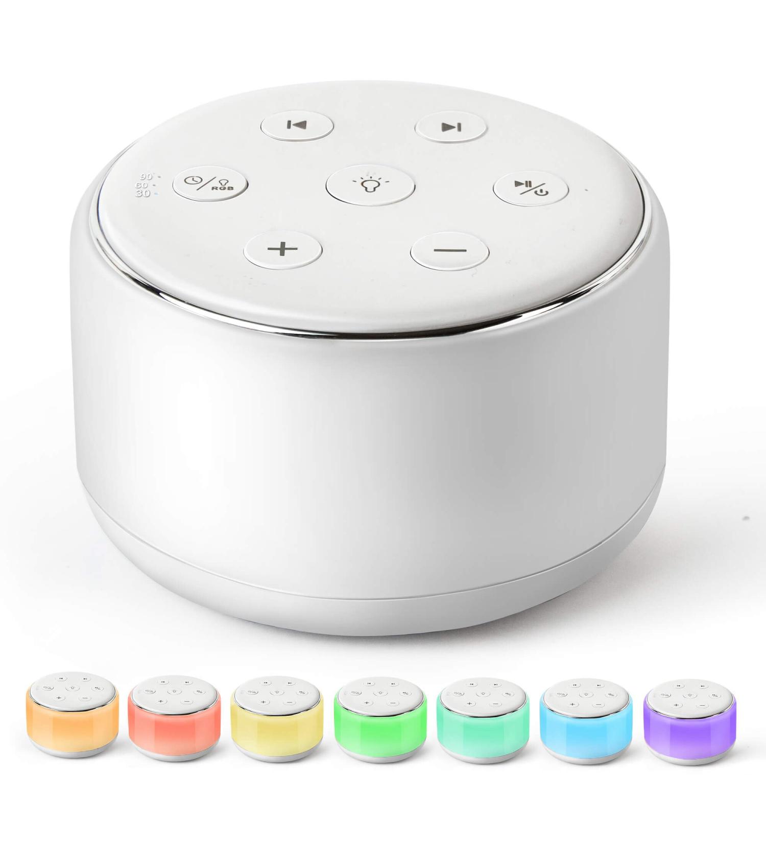 Famisym White Noise Machine - 34 Soothing Sounds for Baby, Adults, Kids - Portable Rechargeable with Night Light - Baby Soother Registry Gift - Buy Online on GoSupps.com