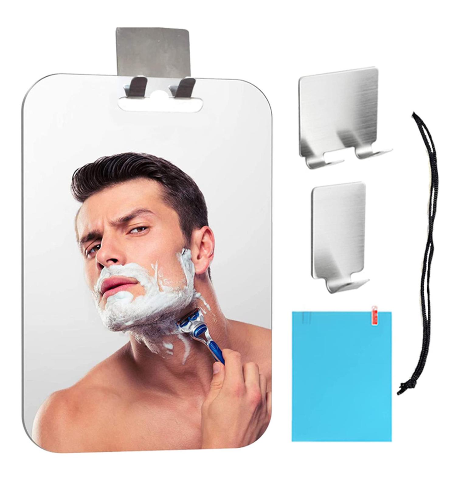 SDlumeiy Fogless Shower Mirror  Includes 1 Adhesive Hooks 1Shaver Hook Frameless Shower Mirror  Anti-Fog Shower Mirror Shaving Wall Hanging Mirror(9.8x7.1inch) - Buy Online on GoSupps.com