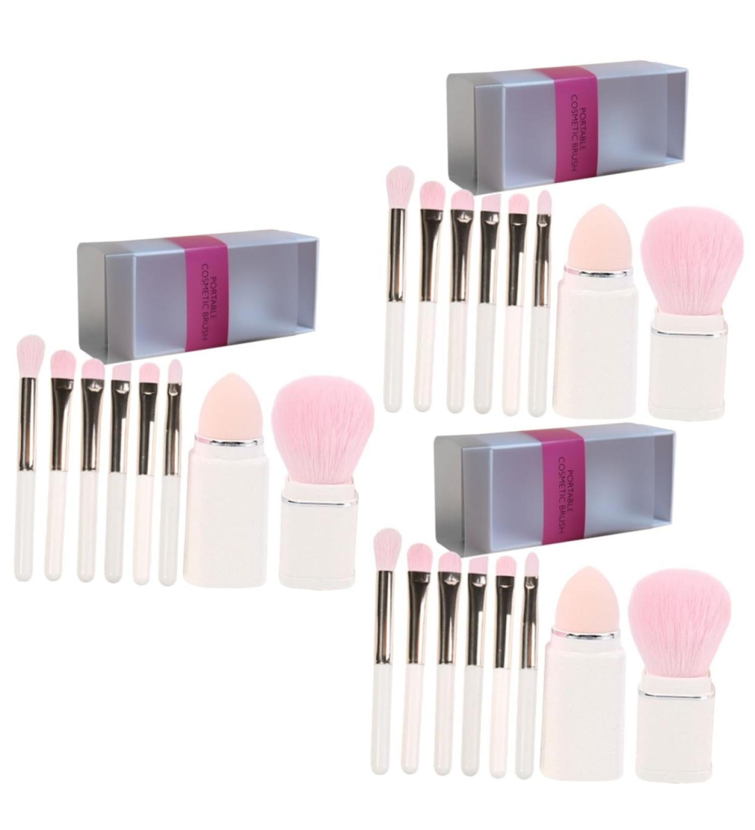 FRCOLOR Eyeshadow Makeup Brush Set - 3 Pcs Cosmetic Applicator for Women | Blending Brushes & Face Sponges - Travel-Friendly Artificial Fiber Brushes - Buy Online on GoSupps.com