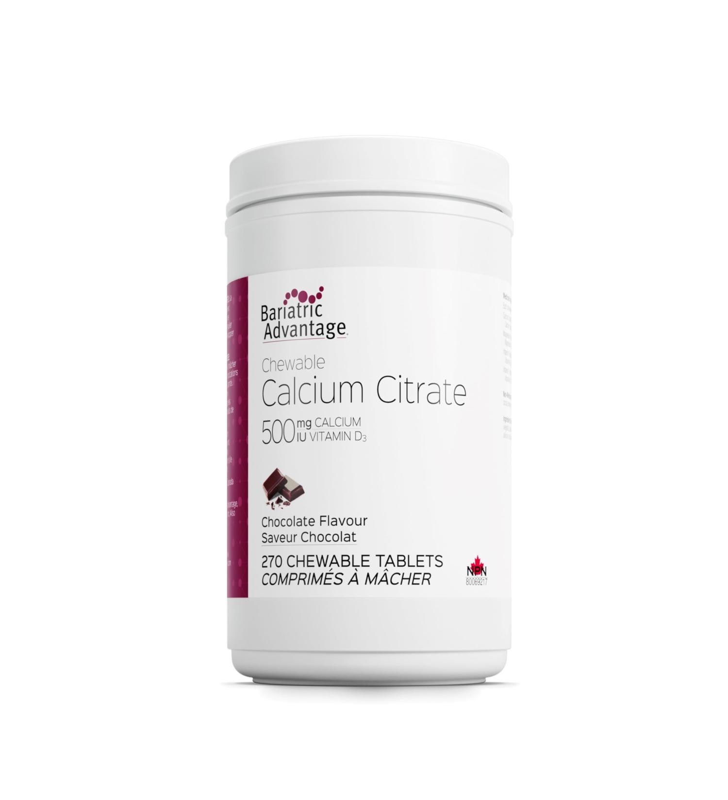 Bariatric Advantage Calcium Citrate Chewable Tablets - Chocolate Flavor - 270 Chewable Tablets - Buy Online on GoSupps.com