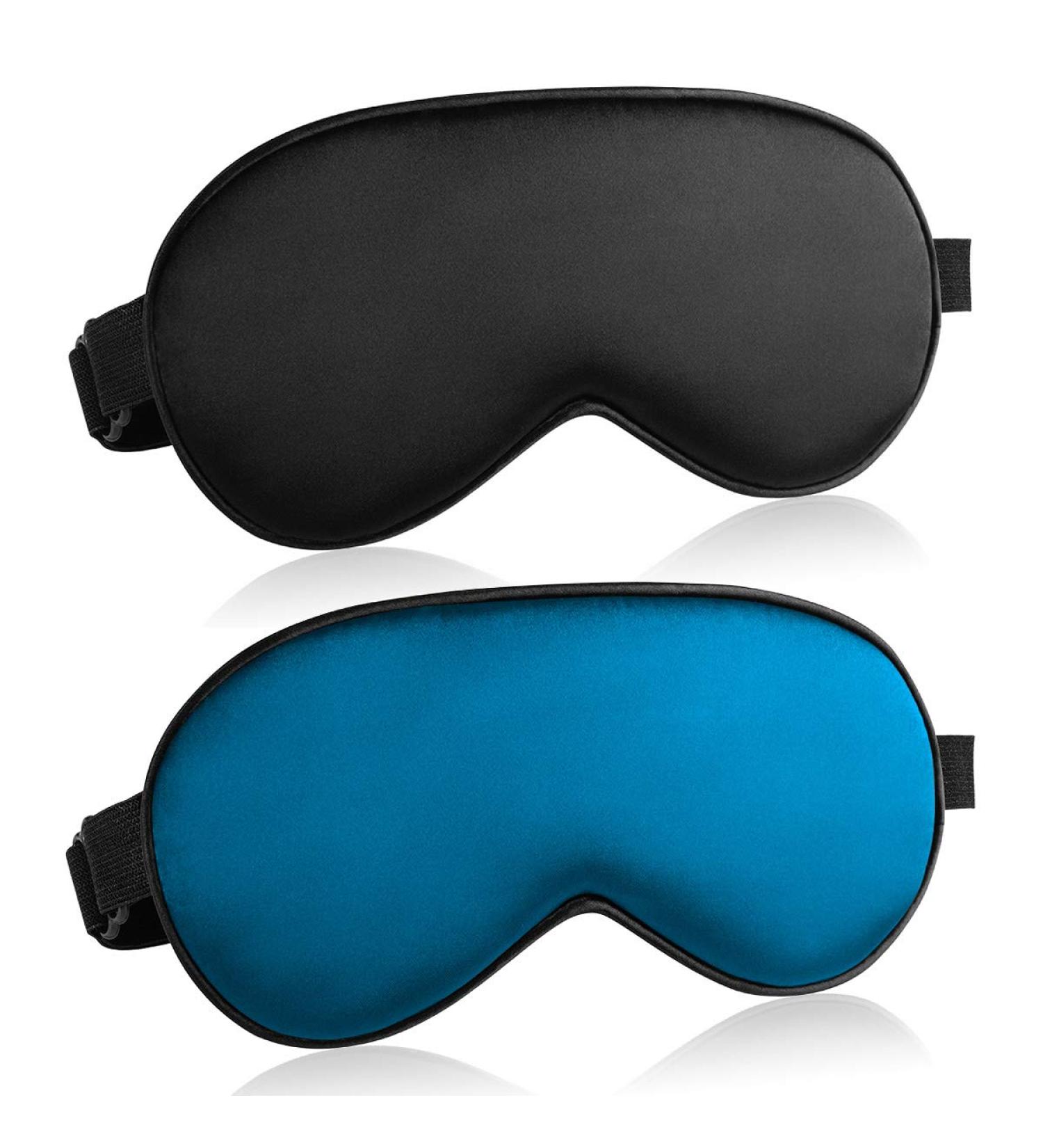 Silk Sleep Mask Eyeshade Black+Green - Perfect for Nap and Night Sleeping - Buy Online on GoSupps.com