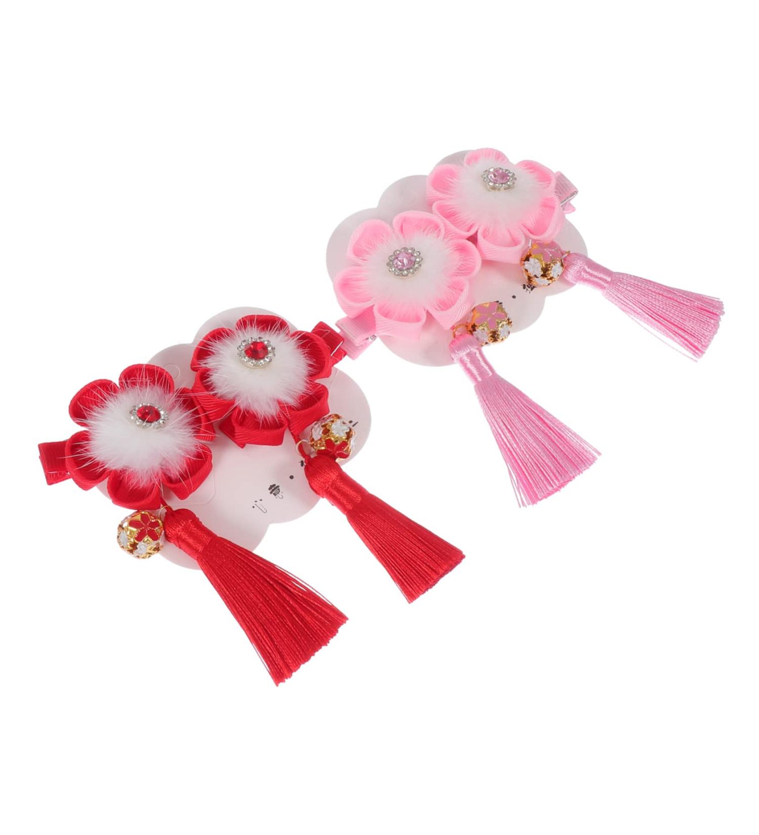 Amosfun 2 Pairs Hairpin Kids Barrettes for Hair Spring Festival Hair Clip Chinese New Year Hair Pin Hanfu Hair Barrettes for Girls Tassel Hair Clips Child Hairball Zinc Alloy - Buy Online on GoSupps.com